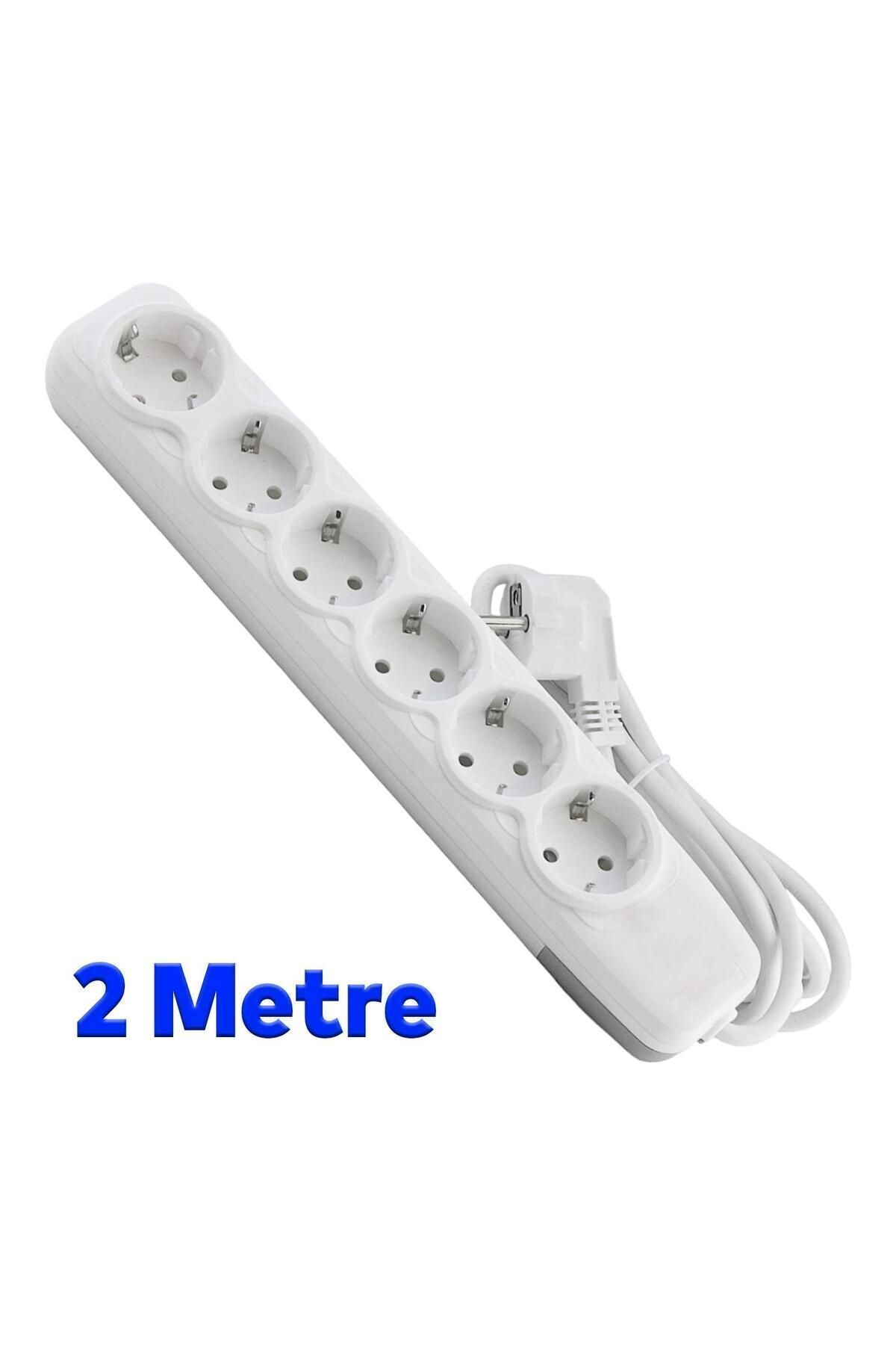 Badem10-6-piece Group Socket - 2 Meter Grounded Plug Coupler Socket, Switch-free and Multiple Extension Cable 3