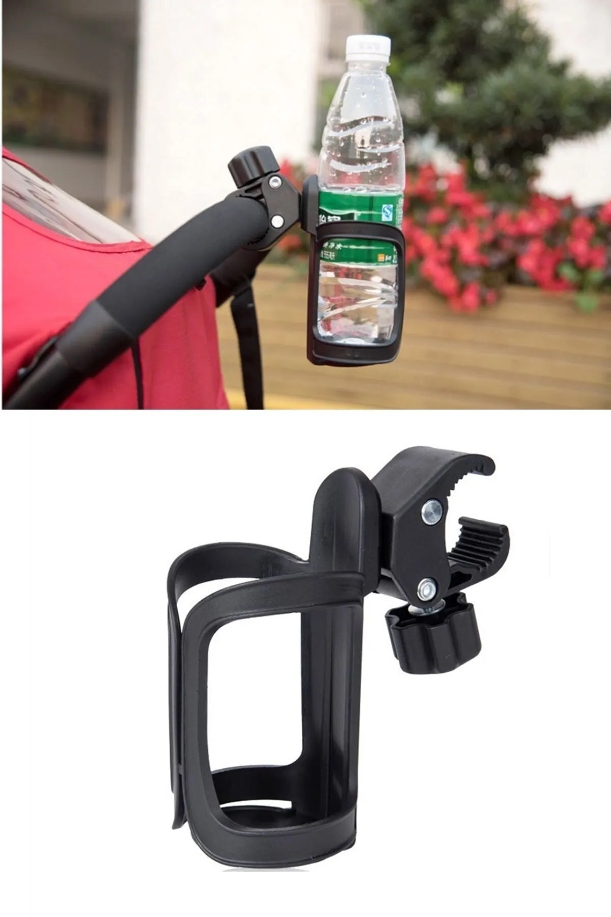 bakgelal Buffer® Bebek Arabası Bisiklet Uyumlu Ayarlanabilir Şişe Biberon ve Suluk Tutucu fotoğrafı 2 (önizleme)
