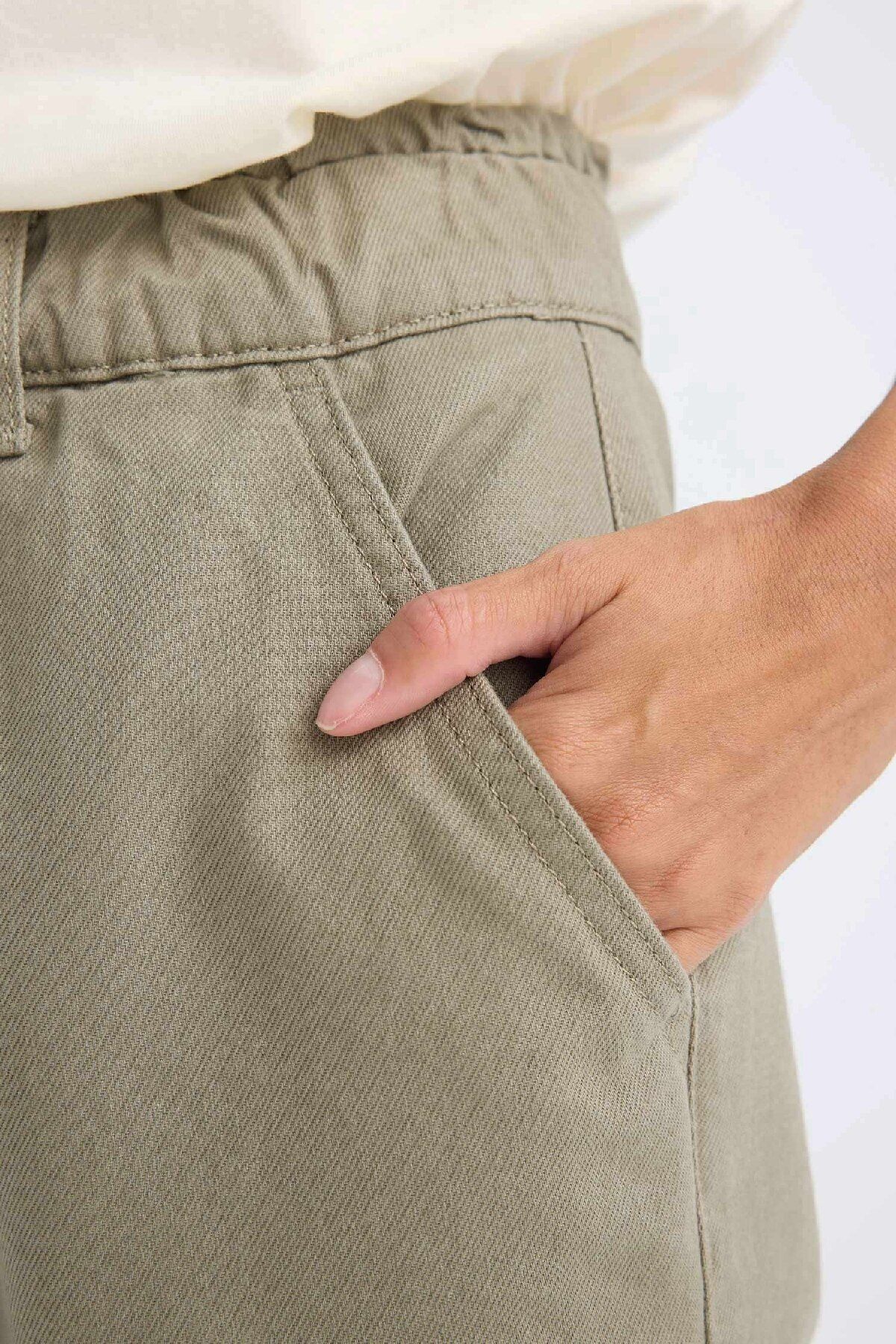 DeFacto-Magas derekú zsebes Gabardine nadrág - Basic Straight Fit S2790az24wn 5
