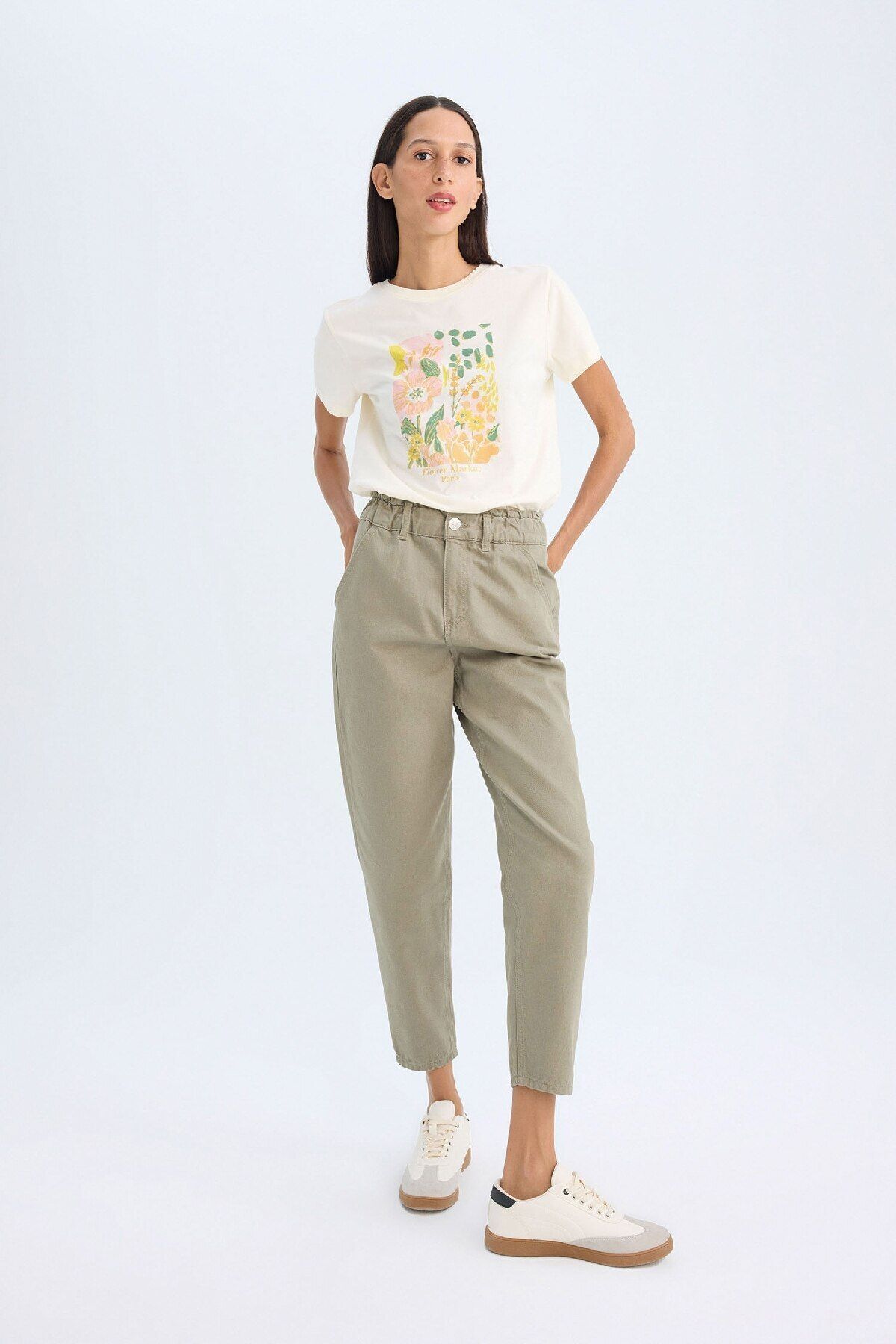 DeFacto-Magas derekú zsebes Gabardine nadrág - Basic Straight Fit S2790az24wn 3