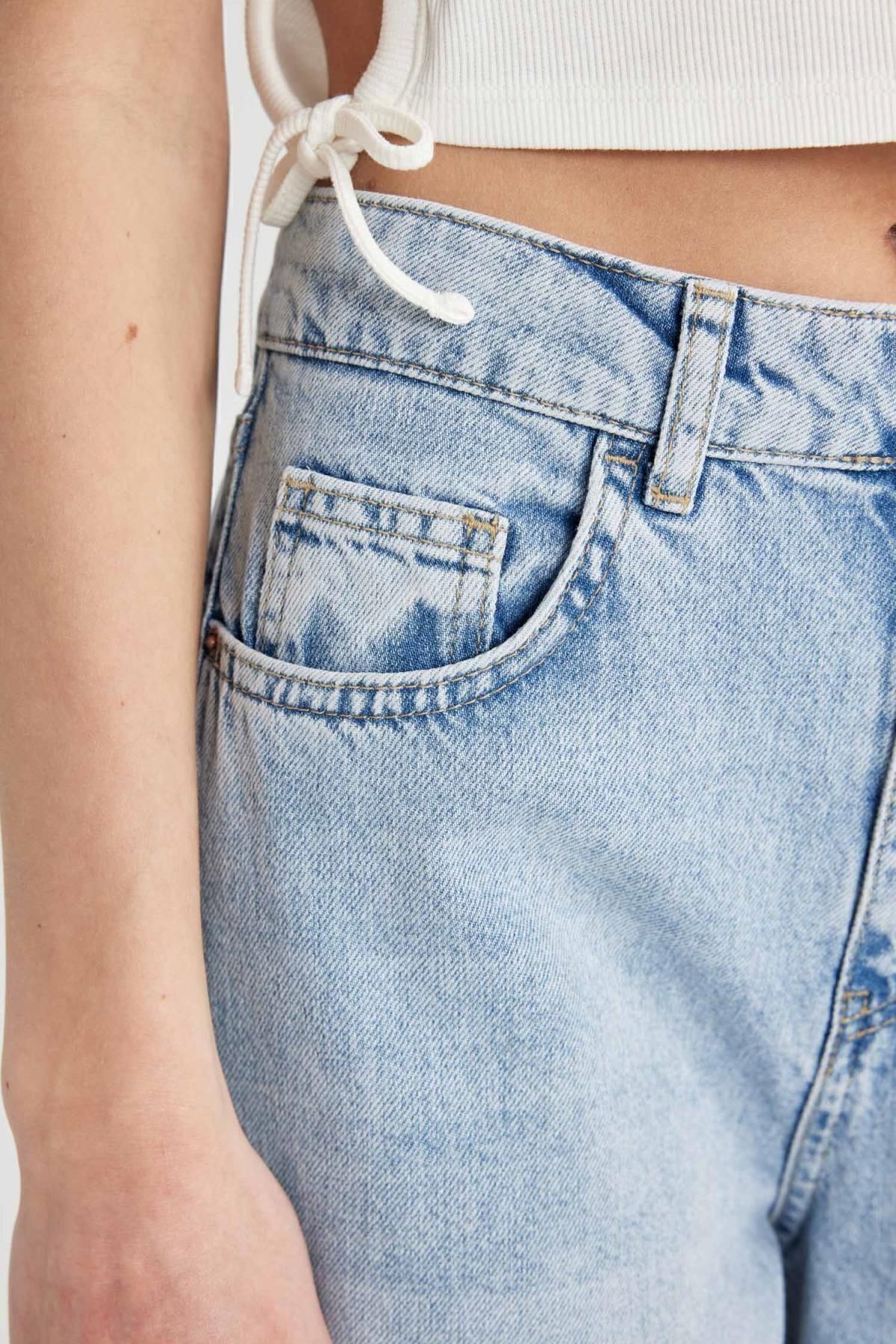 DeFacto-High Waist Wide Leg 90S Large Leg Jean Pants B8246Ax24Sp 5