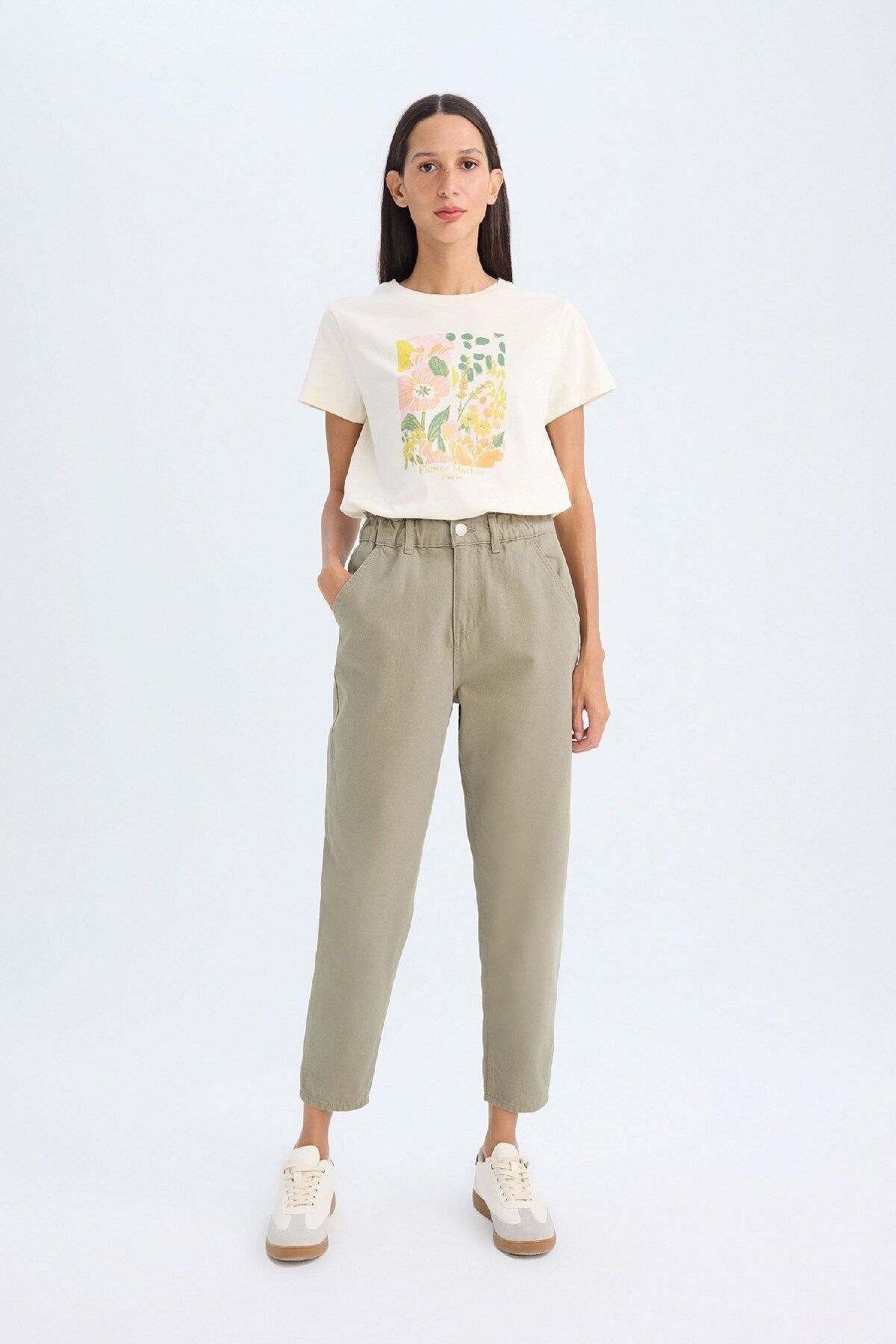 DeFacto-Magas derekú zsebes Gabardine nadrág - Basic Straight Fit S2790az24wn 1