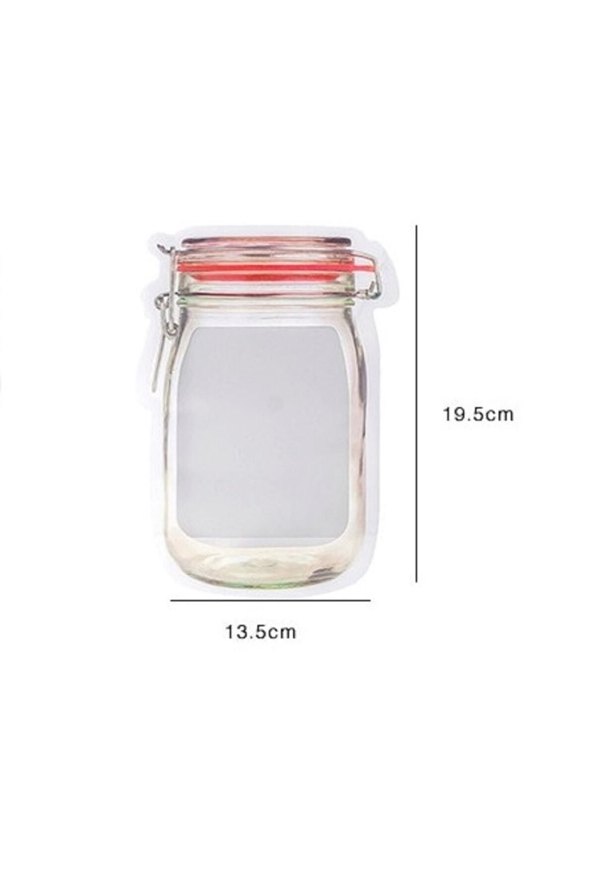 Toptanhane-3 Pieces Medium Size Jar Appearance Ziplock Storage Container Bag 500ml 4
