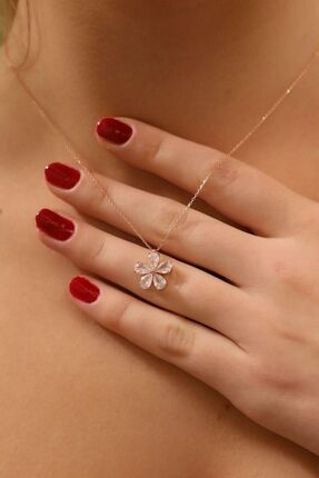 Genel Markalar Beyaz 925 Ayar Gümüş Yasemin Çiçekli Kolye