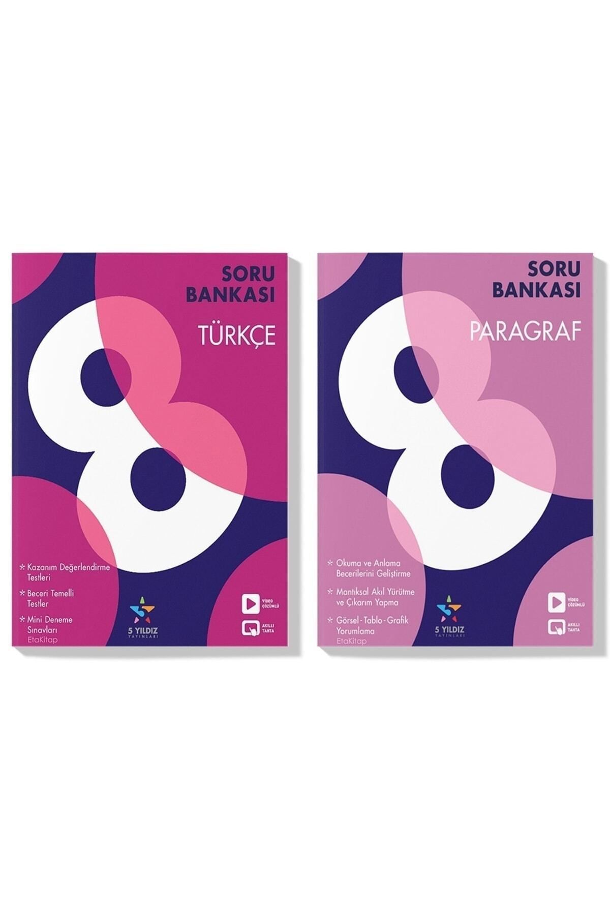 5 yıldız yayınları 5 Yıldız 2023 Lgs Türkçe Paragraf Soru Bankası Seti (2 Kitap)