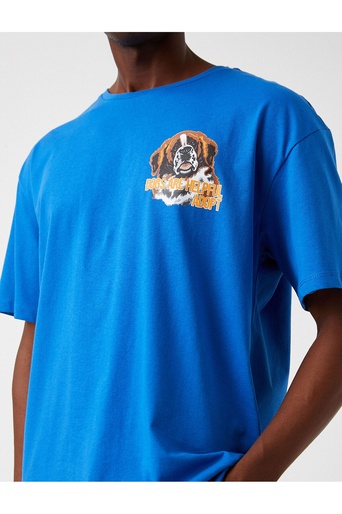 تیشرت مردانه آبی سرمه ای کوتون | 2SAM11226HK اورجینال - تصویر 5