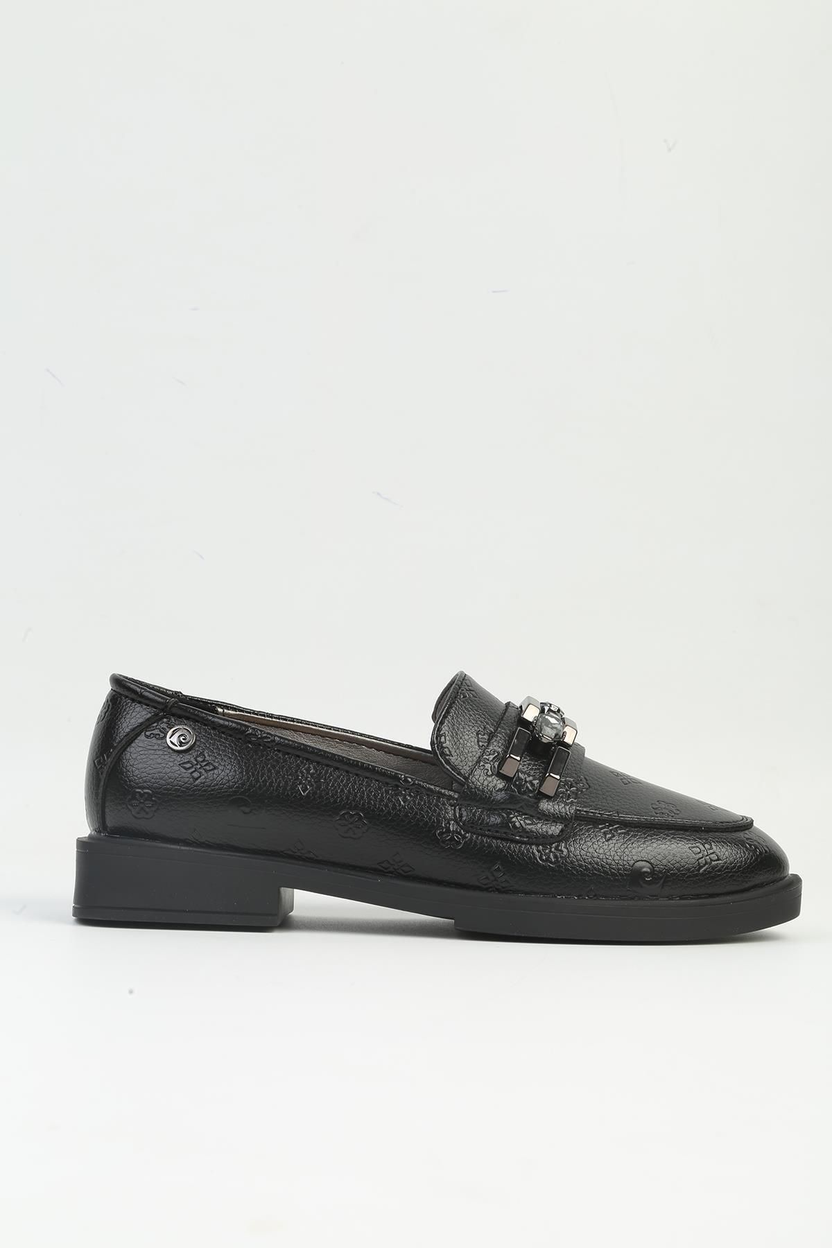 Pierre Cardin-PC-54271 حذاء لوفر نسائي أسود - مطبوع 1