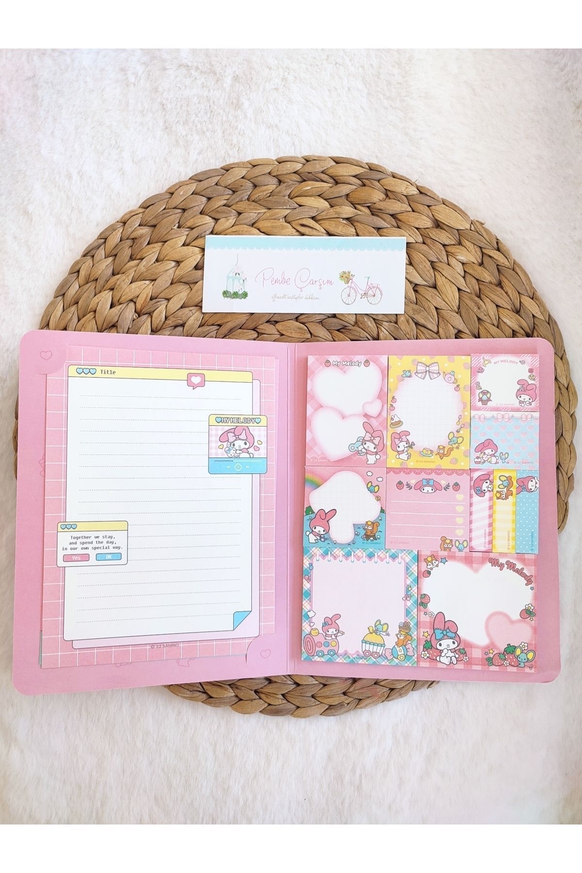 Pembe Çarşı Sevimli Yapışkanlı Postitli Defter ( My Melody )