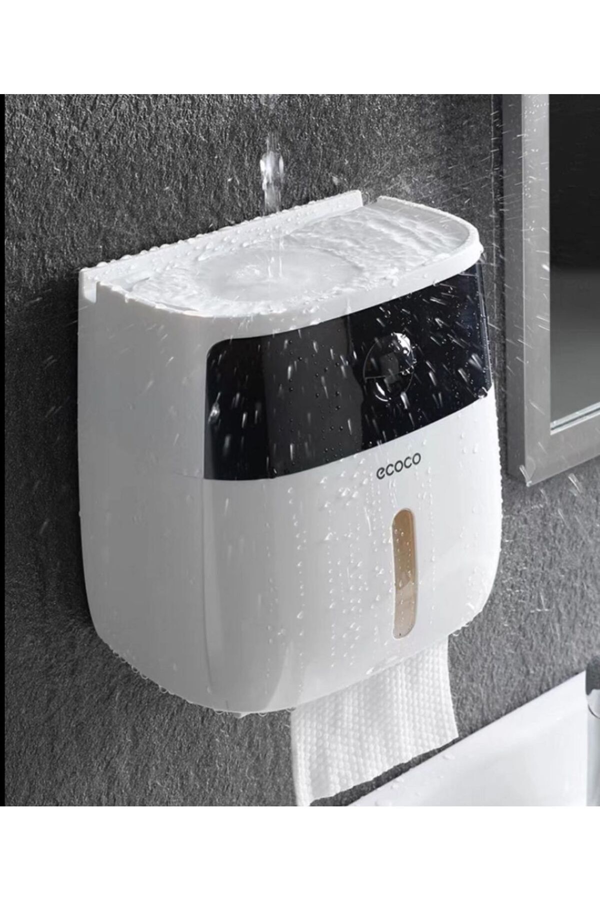 Youban-Miecoco Ecoco - Water Resistant Wall Adhesive Toilet Paper, Bathroom Storage Box with Drawers 4