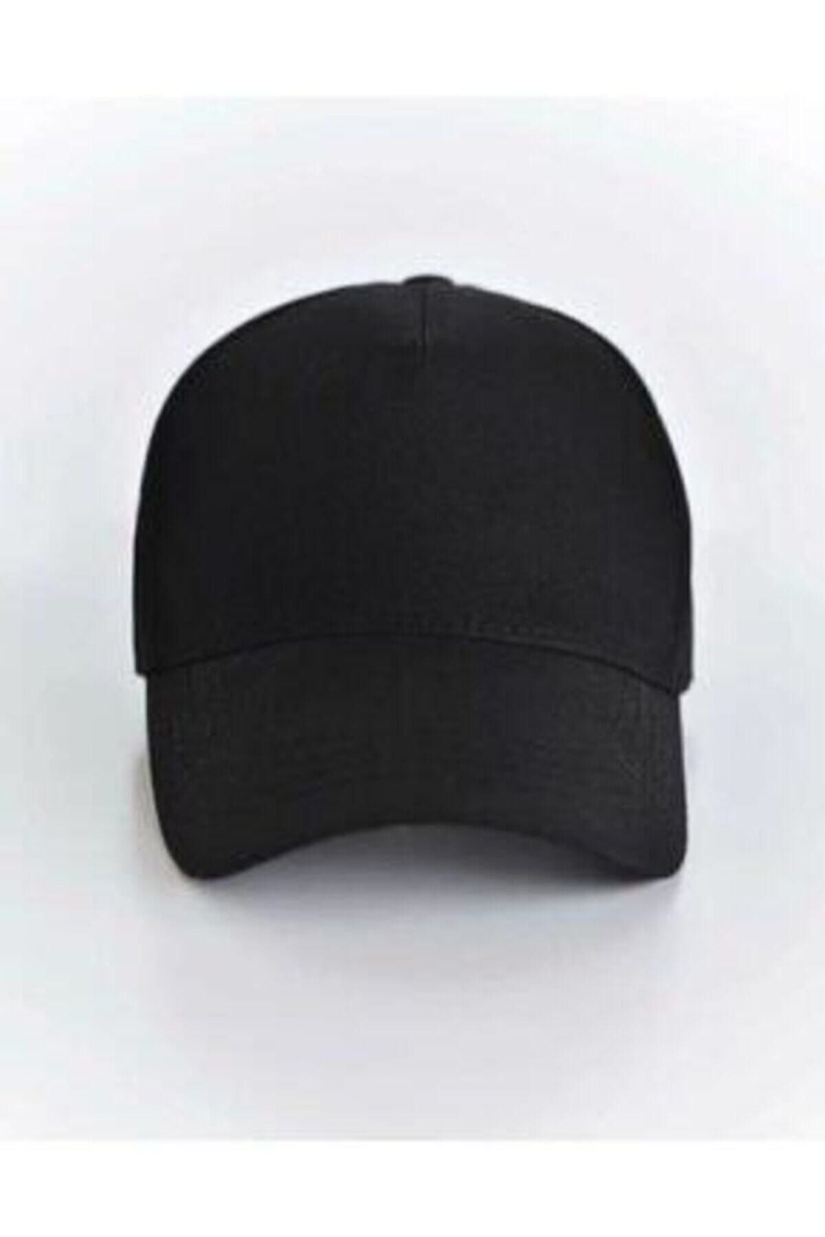 SİYASA  Düz Renk Cap Siyah Unisex Erkek Kadın Şapka Kep - Görsel 2