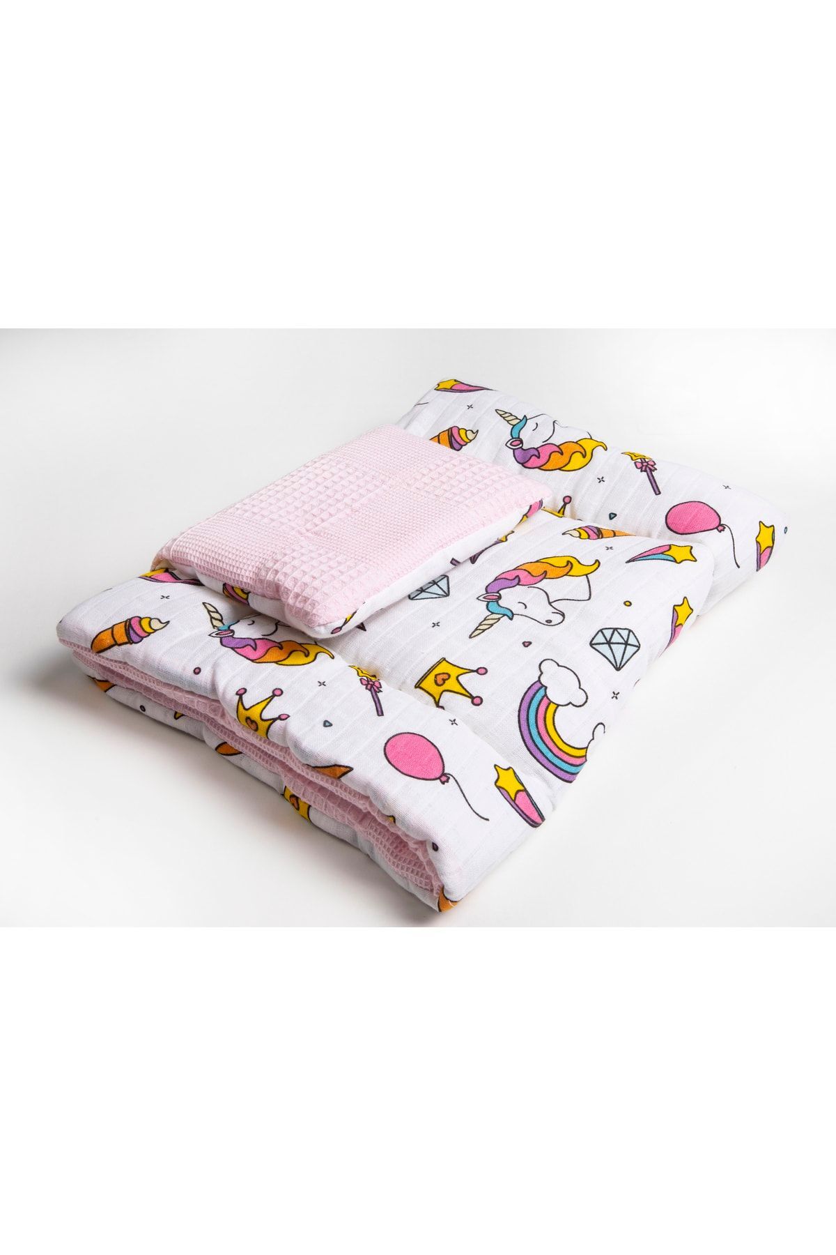 m montefair Unicorn Rüyası Yastıklı Alt Açma Minderi Ve Battaniyesi, 40*70 Mat, 80x80 Cm Battaniye fotoğrafı 7 (önizleme)