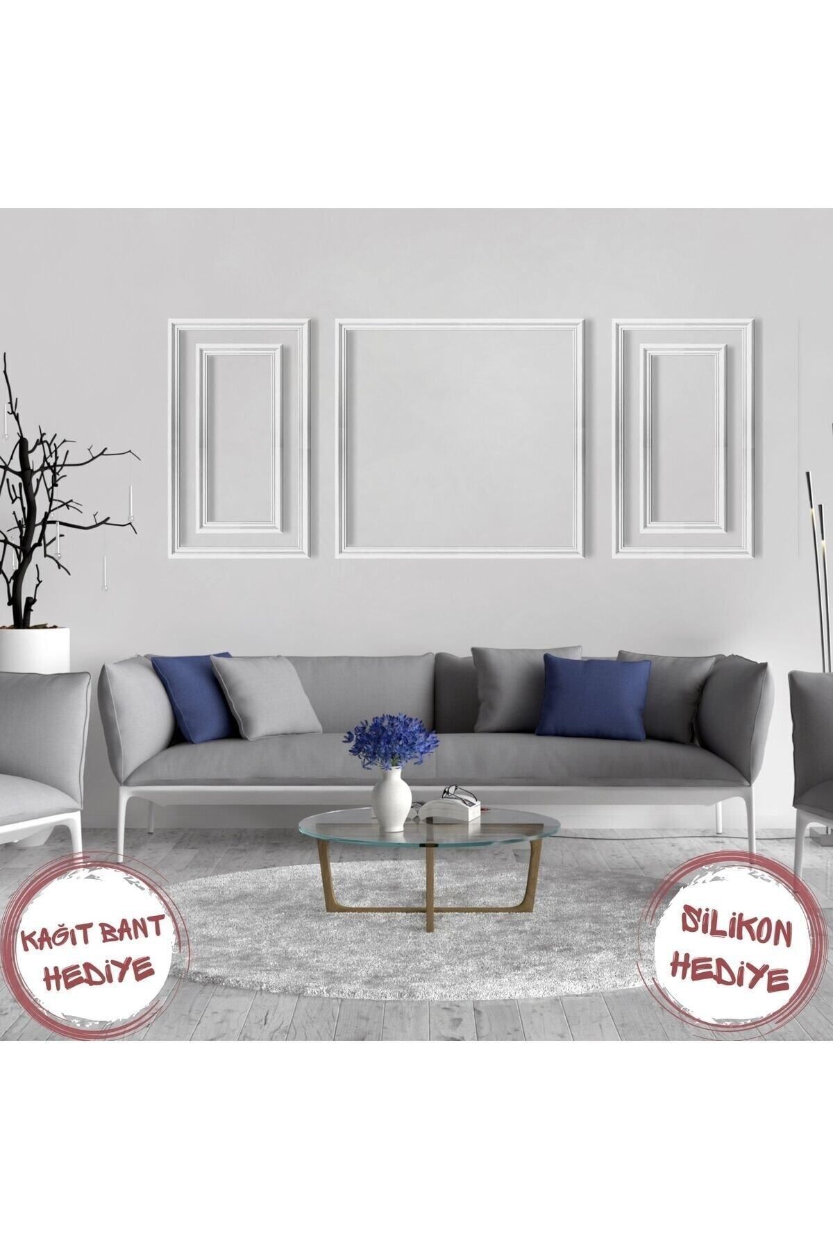 Polyurethane Paintable Decorative Wall Moulding Ready to Assemble Cut 3 cm Motif Frame 5 Pack