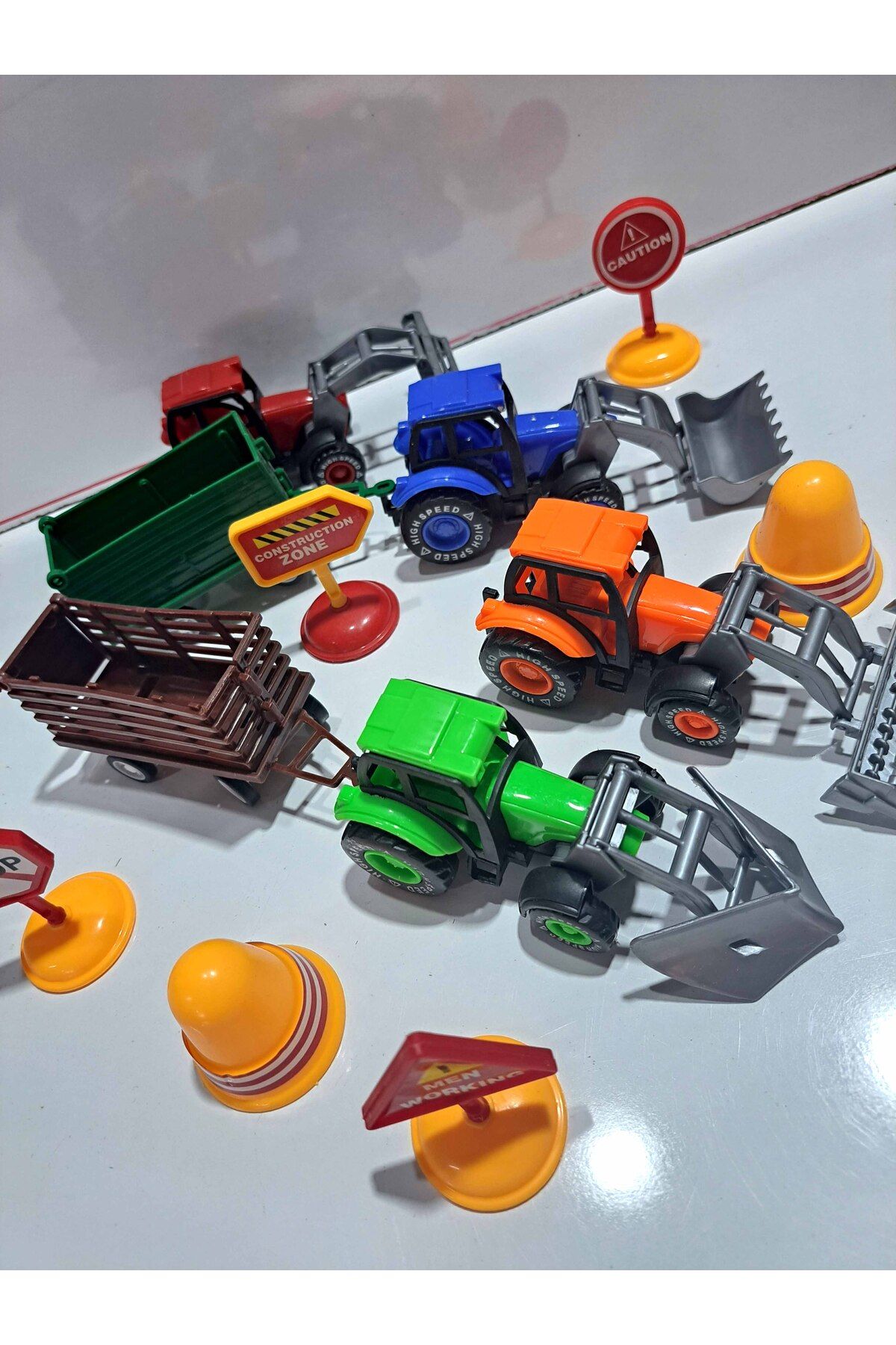 Oyuncak Çiftlik Araçları Traktör Set biçerdöver kesici taşıyıcı kasalı trafik araçları 10 parça