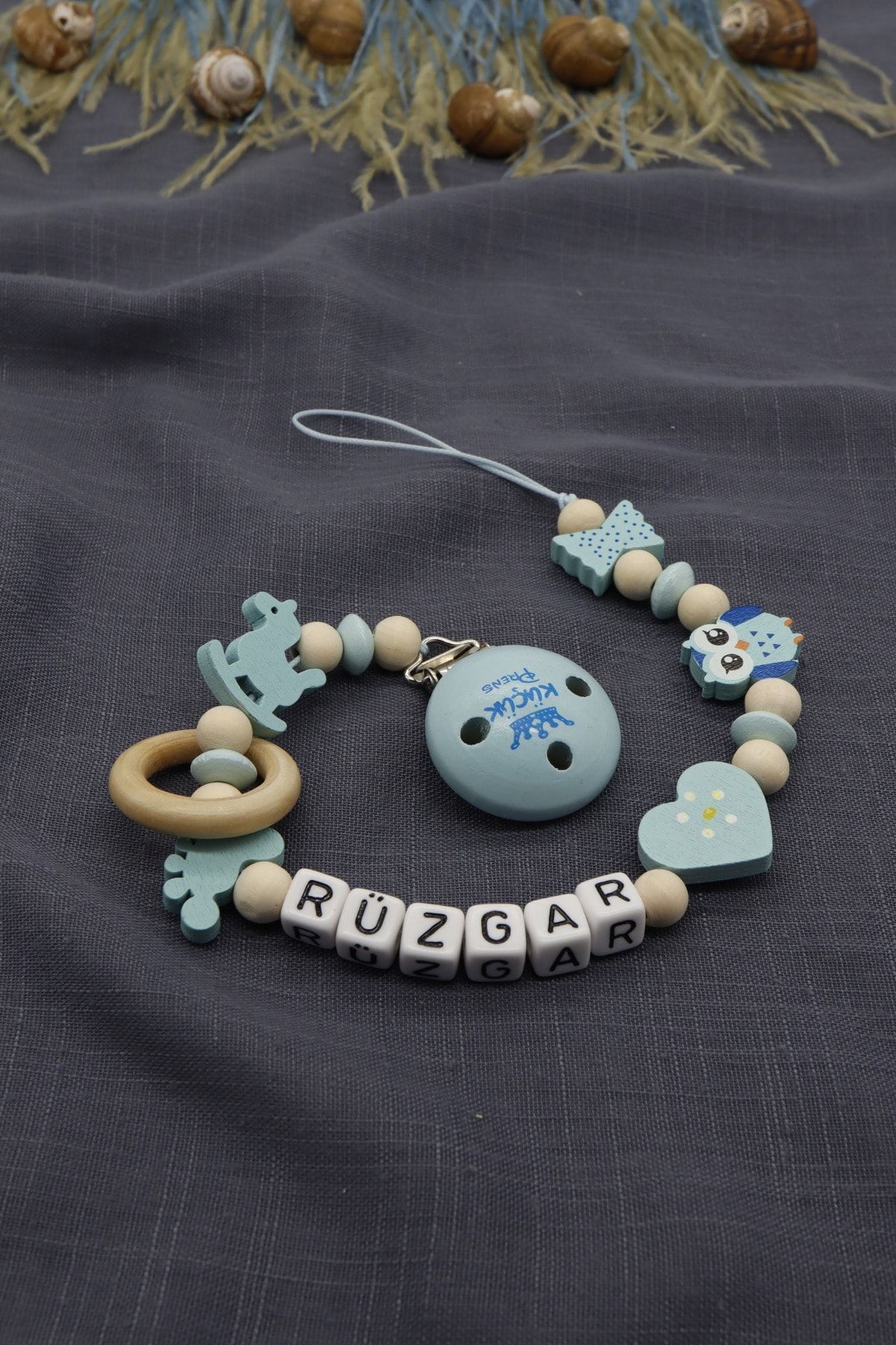 lilamtasarım Lilam Tasarım Su Yeşili Emzik Askısı fotoğrafı 2 (önizleme)