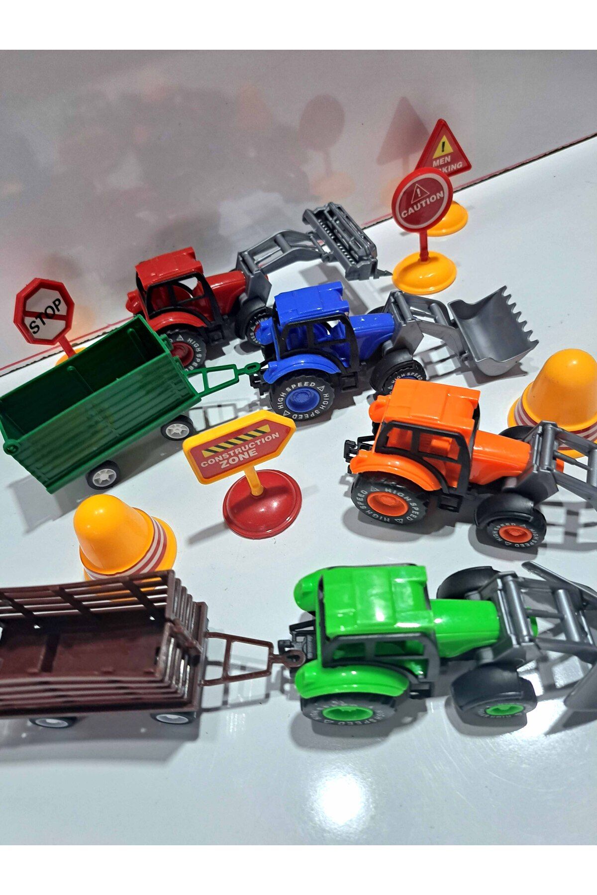 Oyuncak Çiftlik Araçları Traktör Set biçerdöver kesici taşıyıcı kasalı trafik araçları 10 parça