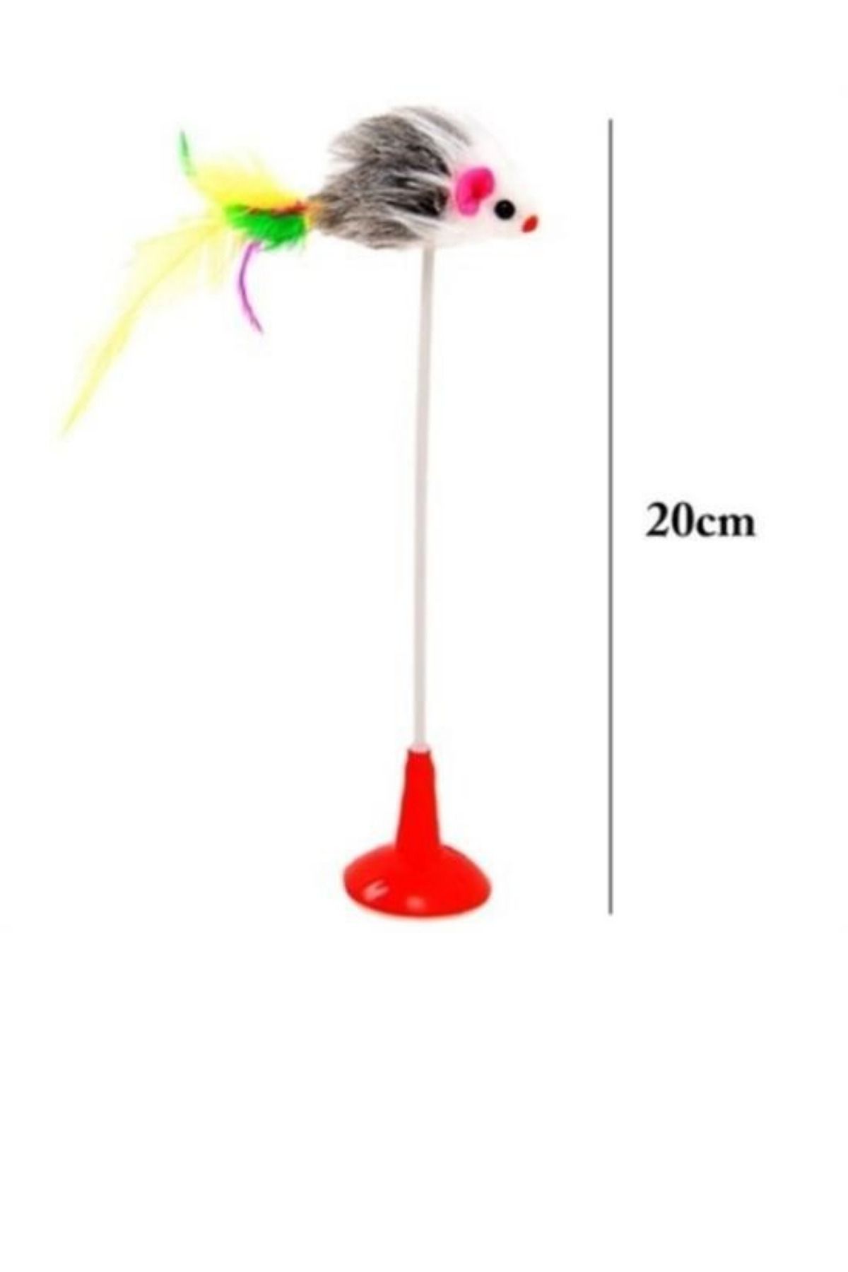 Hane Dostu-2-Piece Cat Toy with Soil-Sticking Suction Cups - Flexible and Interactive Plush Mouse 3