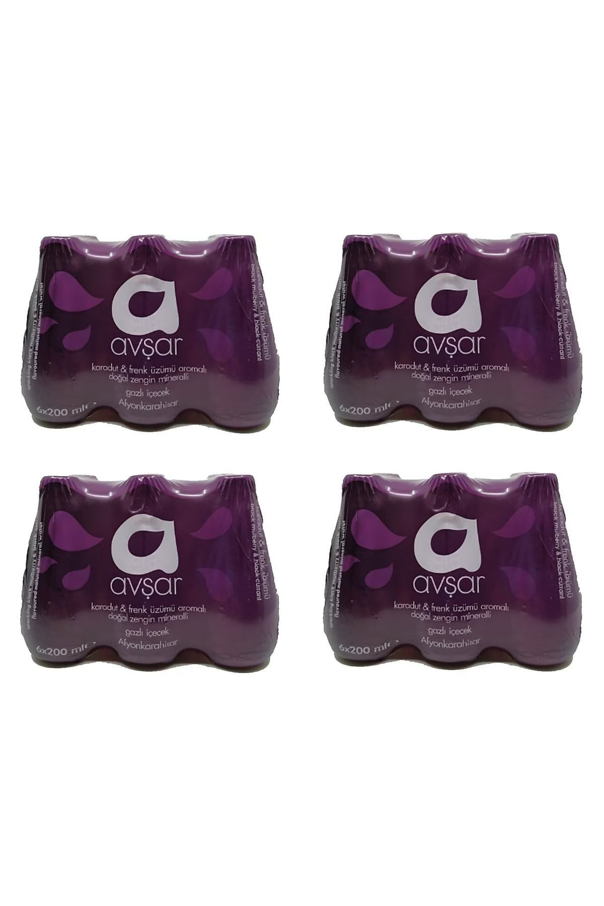 Avşar Karadut Frenk Üzümü Aromalı Maden Suyu 200 Ml X 24 Adet