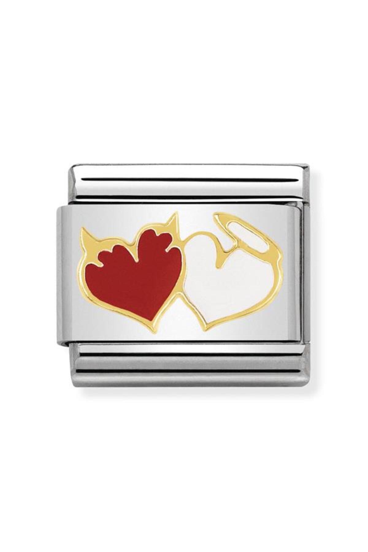 Composable Classic Decorative Link - Love - Heart Angels And Demons - 18k Gold