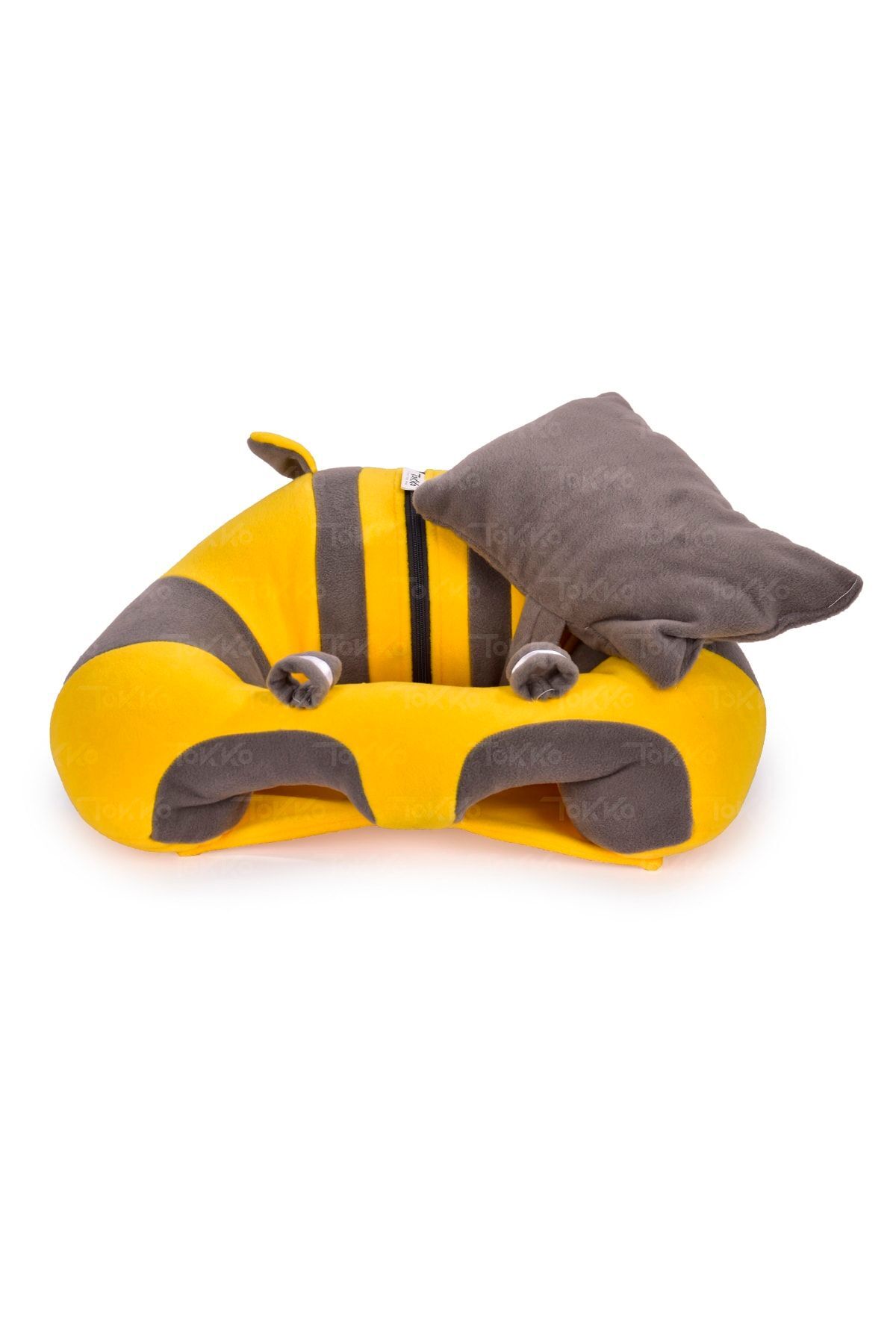 TOKKO Yastık Hediyeli Bebek  Oturma Destek Minderi - Büyük Bebek Koltuğu  Sarı Gri fotoğrafı 2 (önizleme)