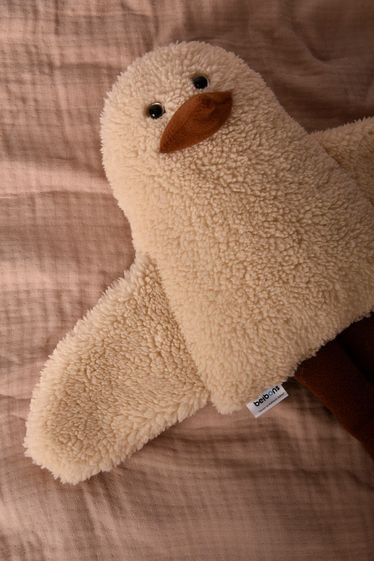 Beibons Sevimli Peluş Çocuk Uyku Arkadaşım - 50 Cm Çocuk Bebek Oyun Uyku Arkadaşı Duffy Ördek Yastık Krem fotoğrafı 3 (önizleme)