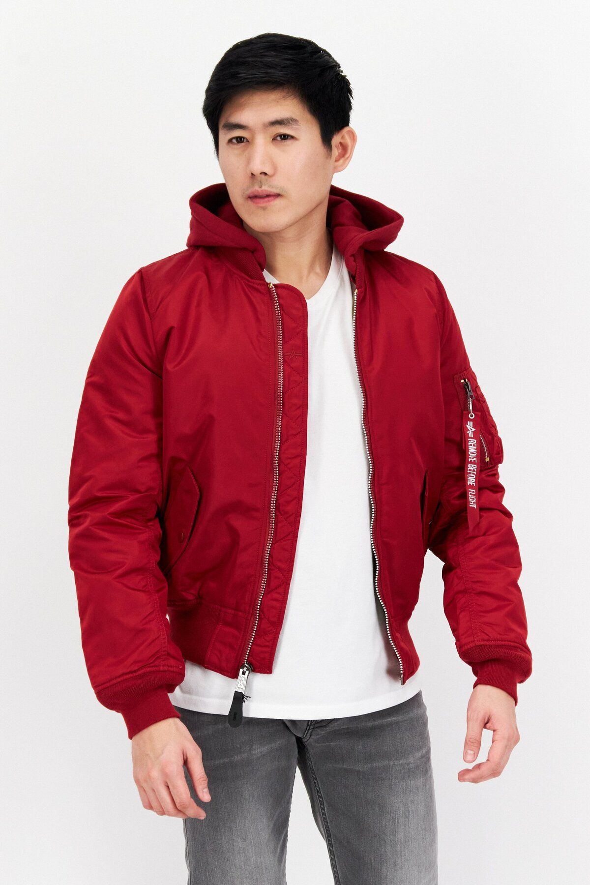 Alpha industries red bomber clearance