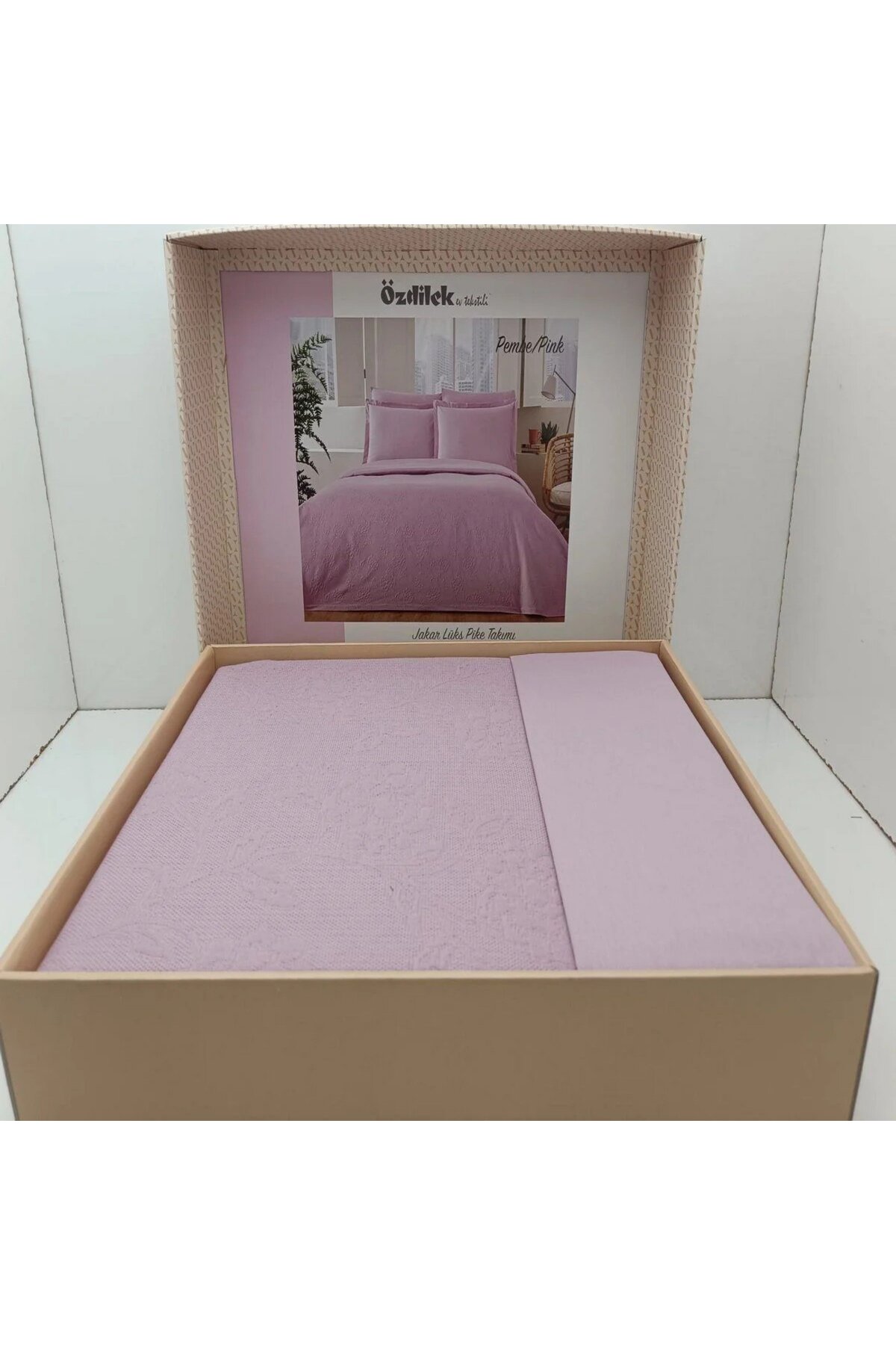 Özdilek Pike Takımı Rf Tek Kişilik Pembe Jakar Lux (Z) 2