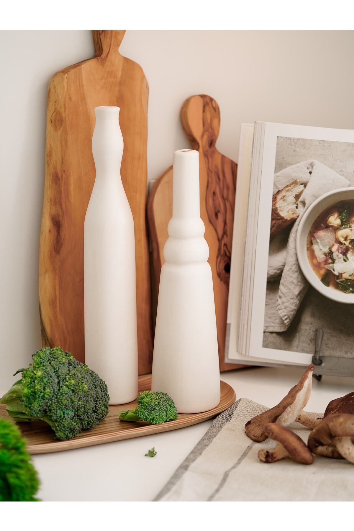 Beige & Stone-Morandi Pure Set of 2 Vase, Decorative Object 1