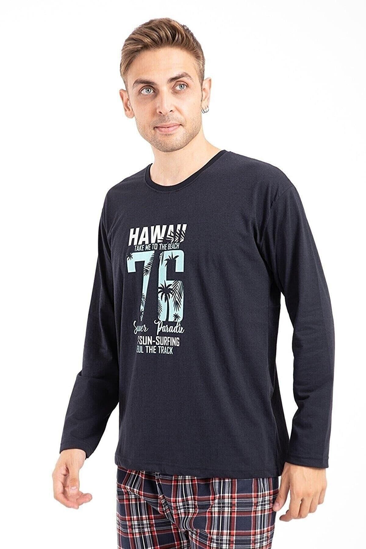 Rimoli-Pajamas 100% Cotton Single Jersey Men's Pajama Set Hawaii 4