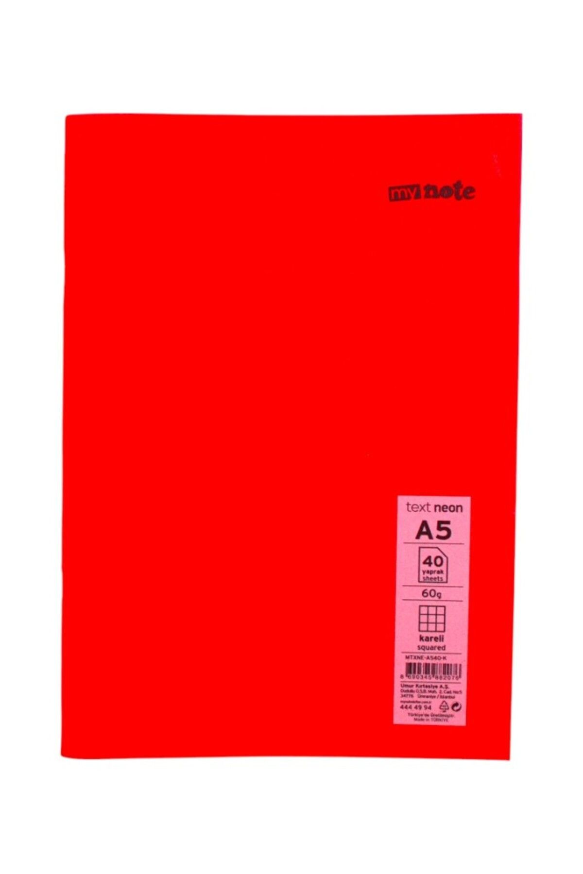 Mynote-Neon Covered A5 40 Sheets Checkered Plastic Notebook 1