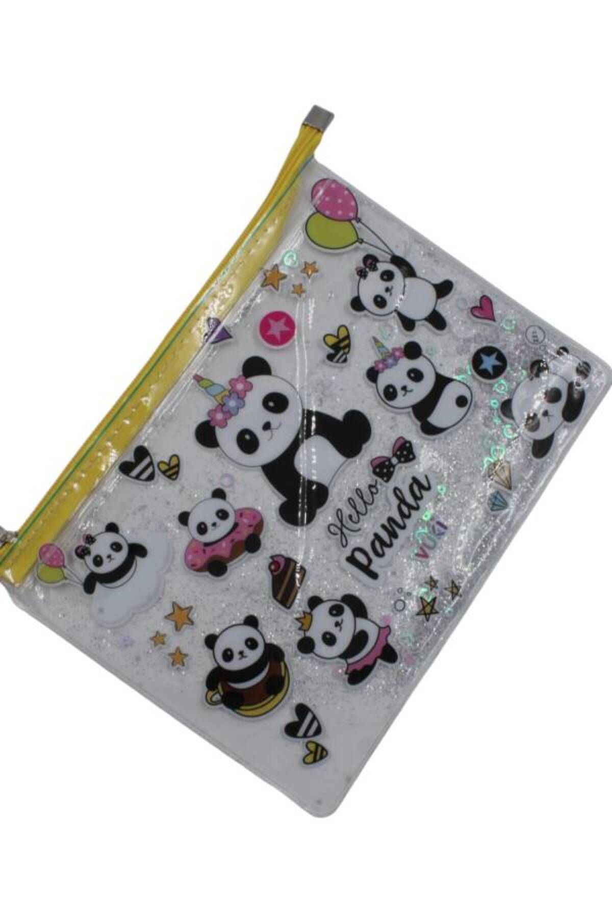VUKİ-Panda Patterned Vuki A4 Transparent File - Water Zippered Vk-0073-04 3