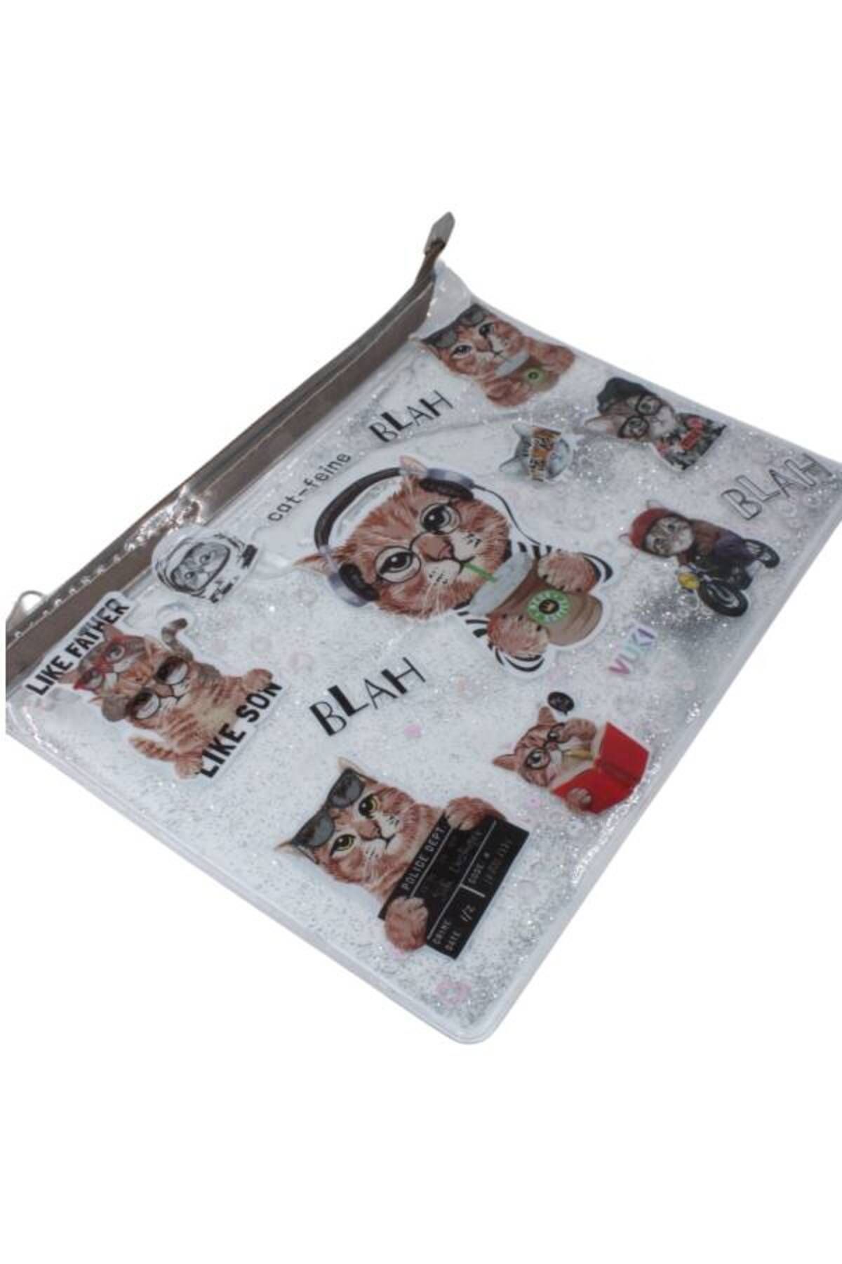 VUKİ-Vuki A5 Cat - Transparent, Zippered File Vk-0072-08 3