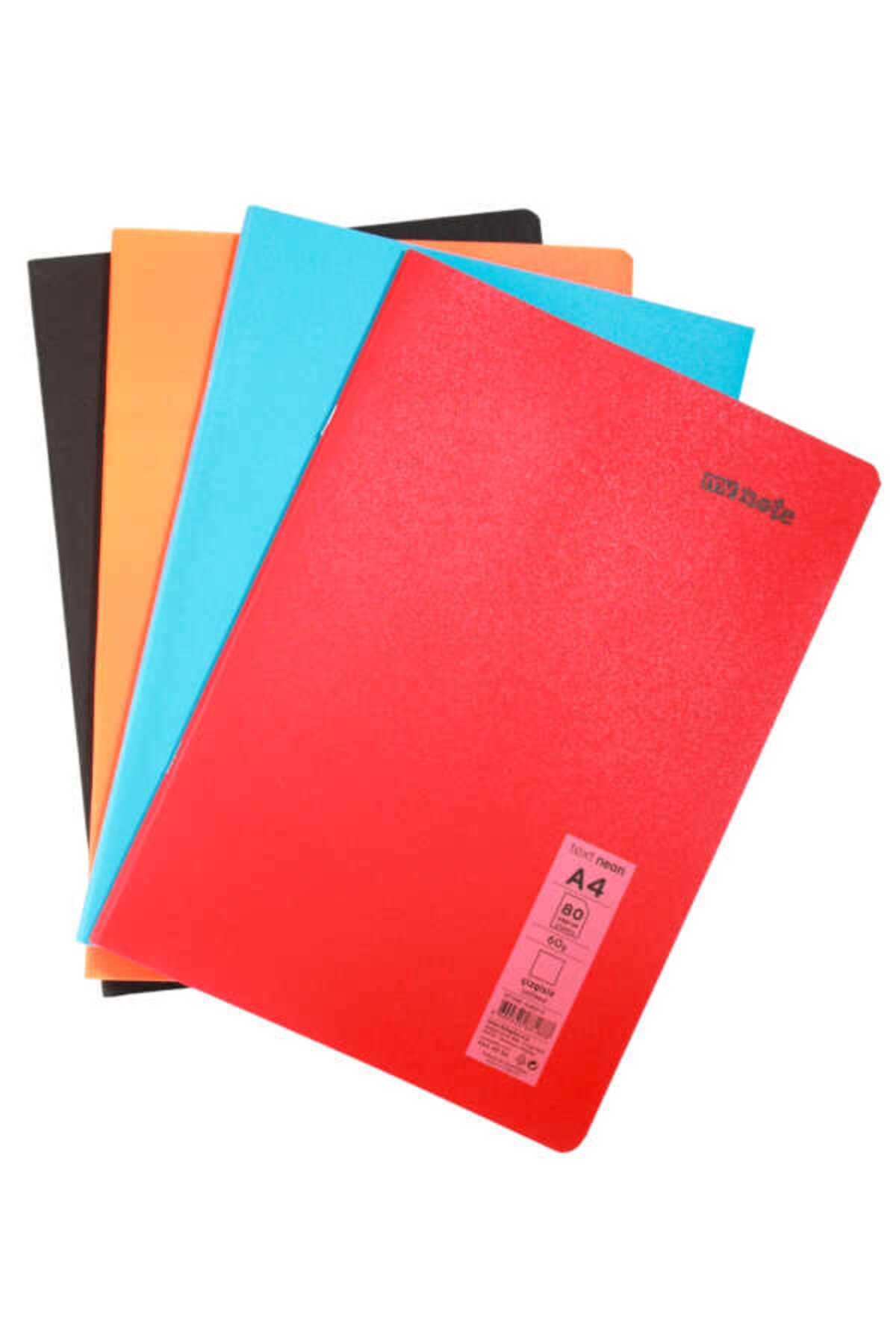 Mynote-Text Neon A4 80 Sheets Unlined Plastic Cover Notebook 2