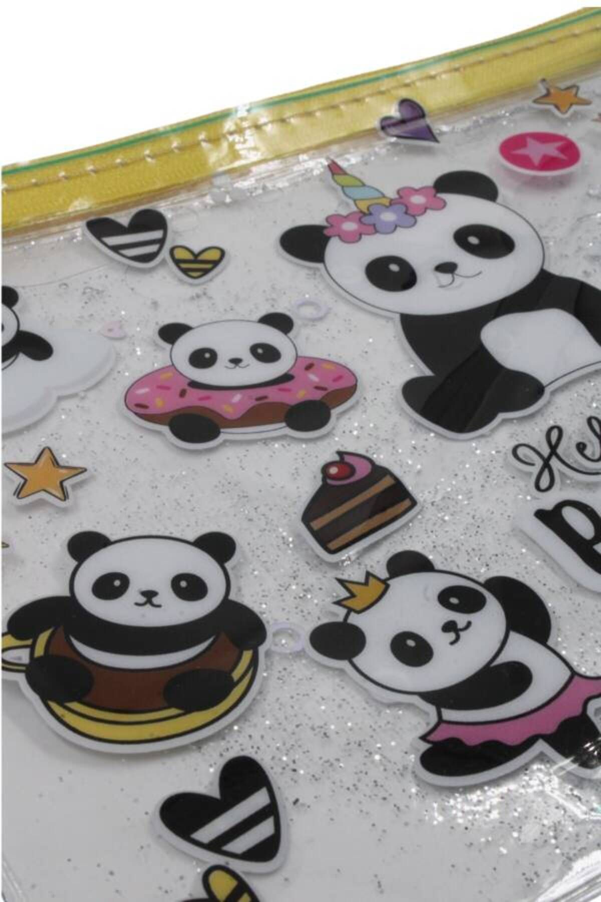 VUKİ-Panda Patterned Vuki A5 Transparent File - Water Zipper, Vk-0072-04 4