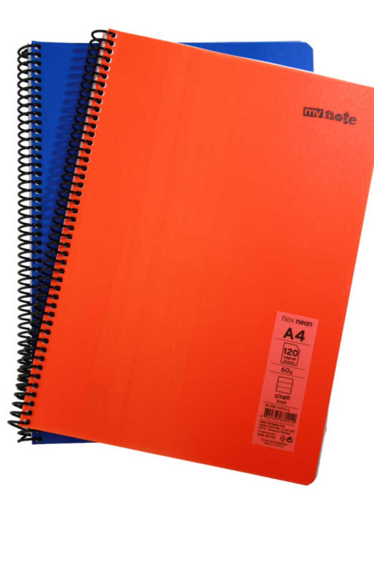 Mynote-Flex A4 120 - Leaf Striped Spiral Neon Notebook 3
