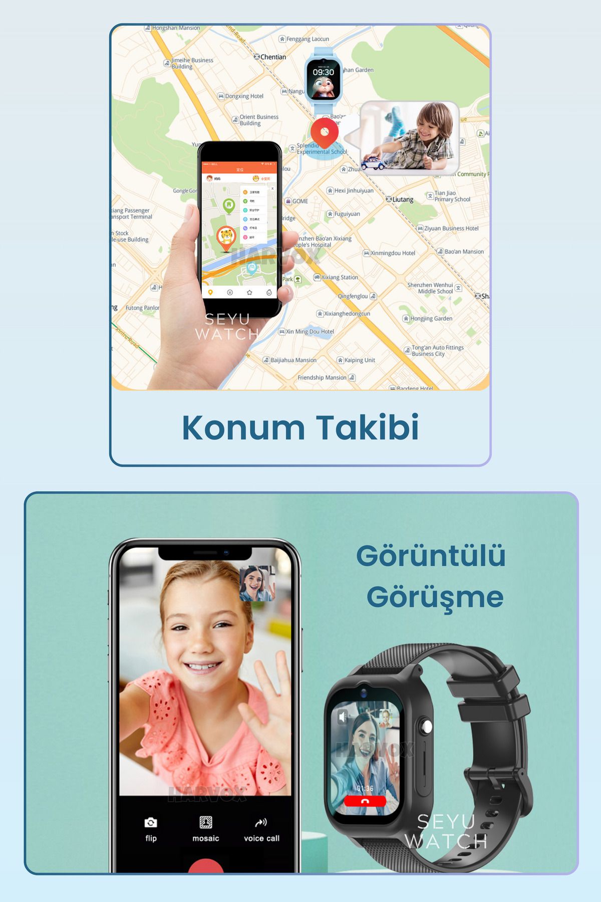 HX Kids 4G Max Sim Kartlı Harvox Akıllı Çocuk Saati Gps Konum Takibi Görüntülü Konuşma 4G Destekli