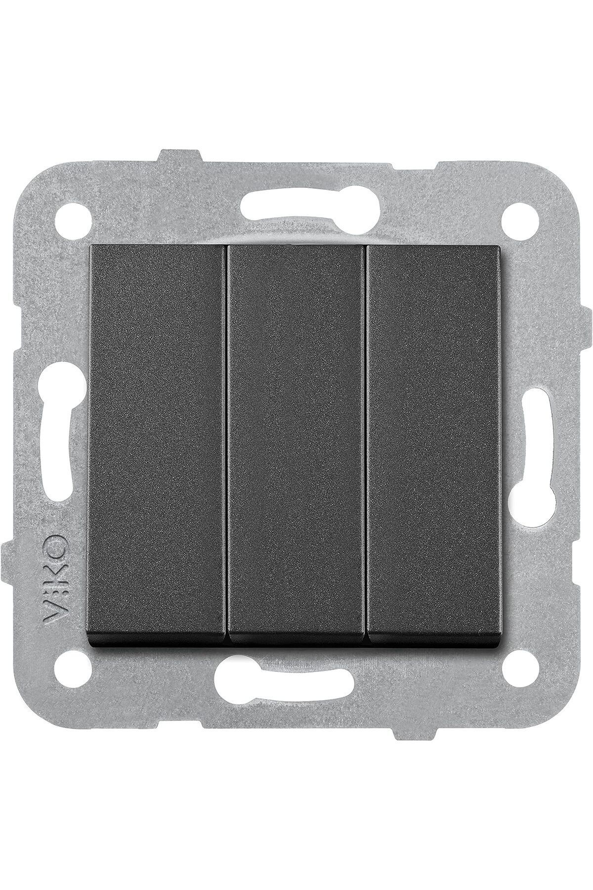 CALRADİA-Sivtcrt Nt Smoked Triple Switch Mechanism+Button Cover Modern Design 1053513 1