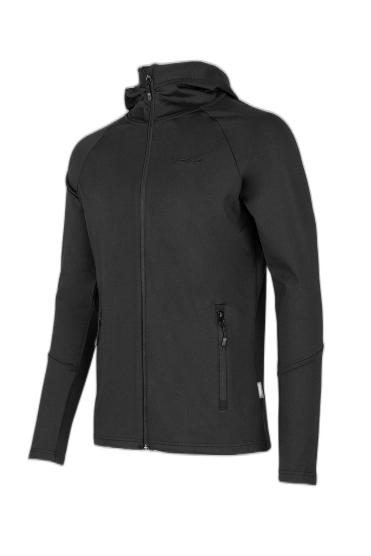 2AS-Selenge Zippered Hooded Sweat Black 2