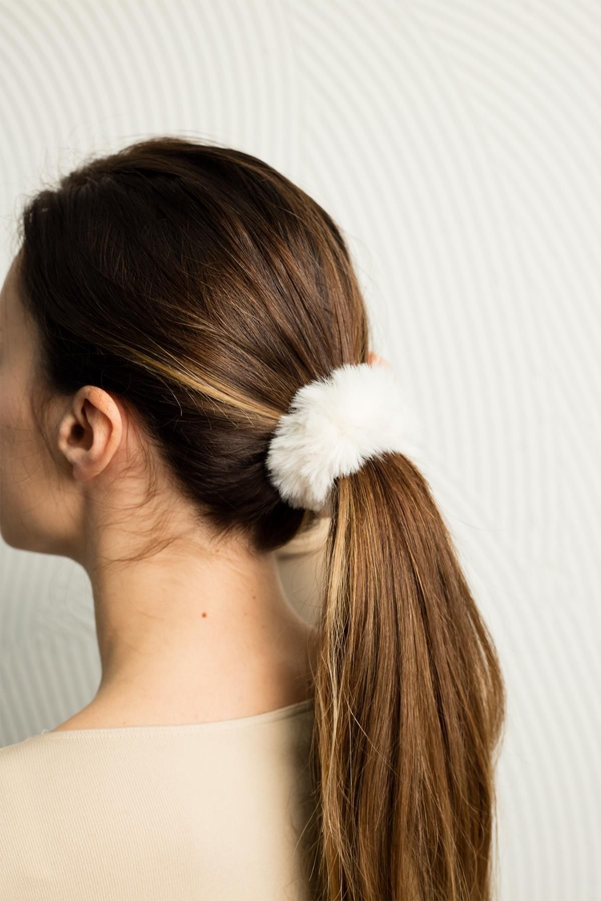Modex-Triple Plush Furry Rubber Hair Clip 3