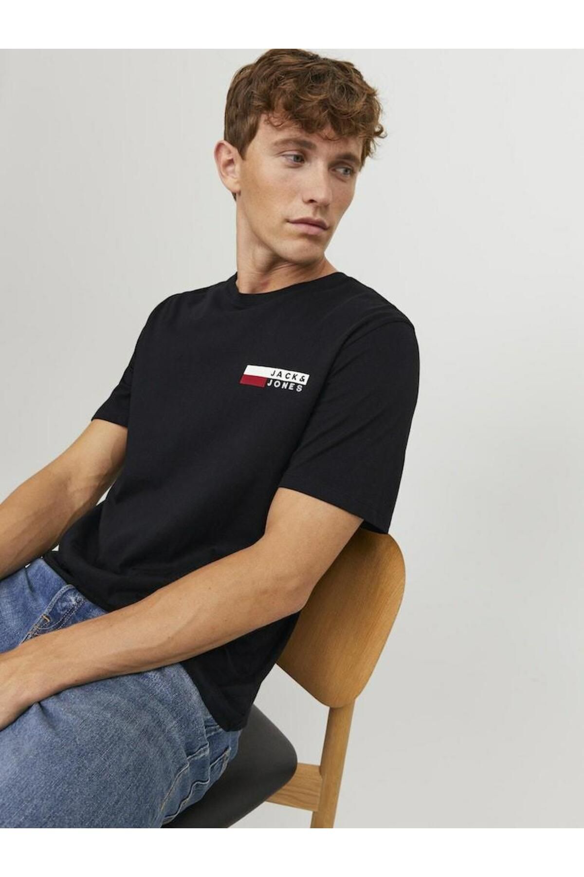 تیشرت مردانه مشکی جک اند جونز | 12233999-SİYAH اورجینال - تصویر 3