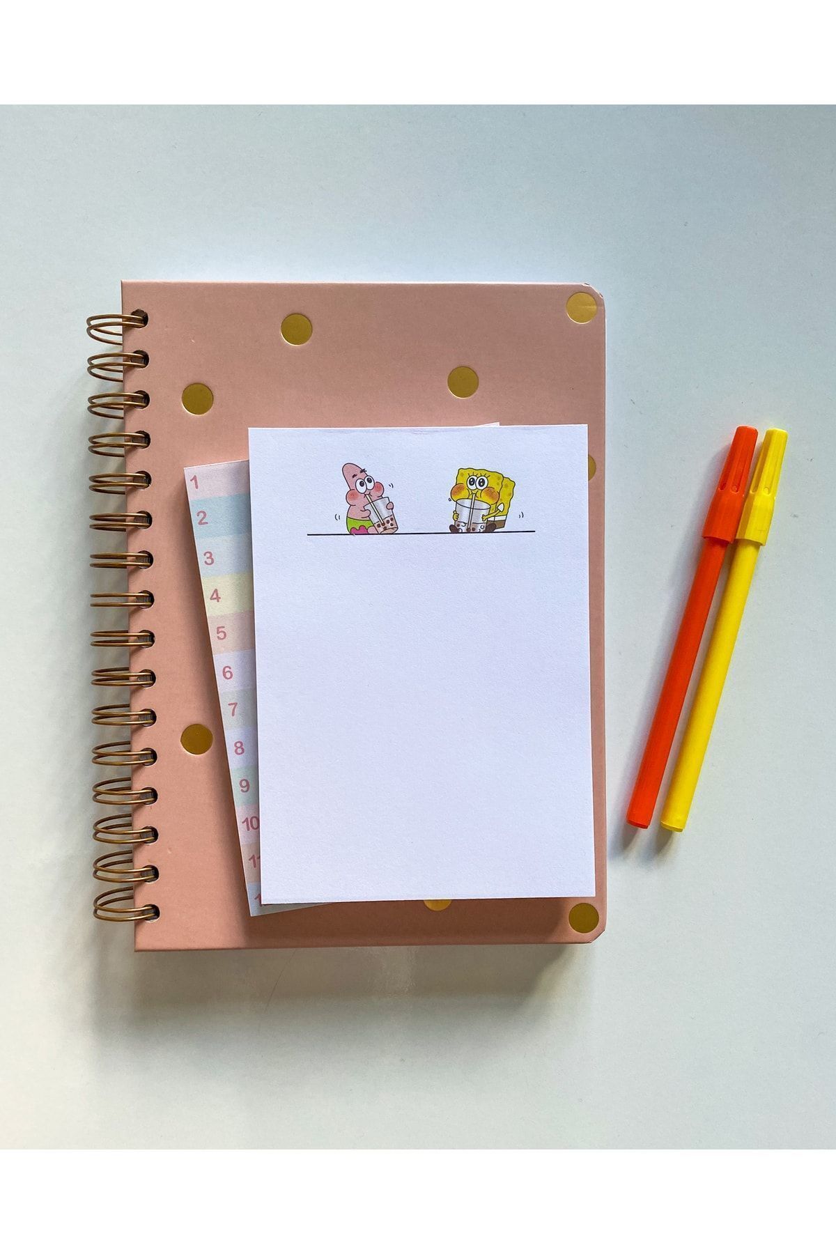 Pine Note-Sponge Bob And Patrick Patterned Planner/to Do List Notebook Memopad Notepad A6 3