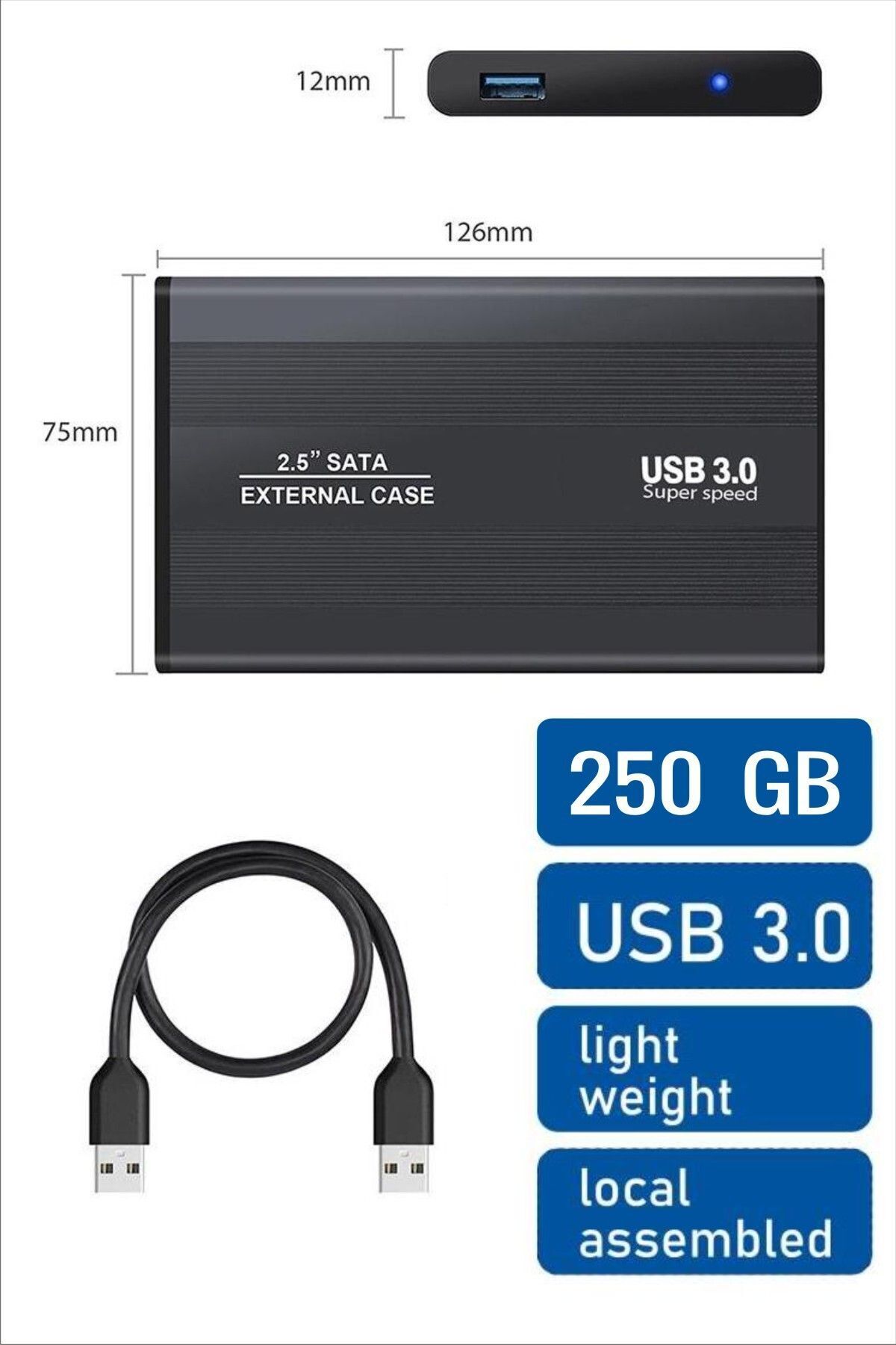 250 GB 2.5 USB 3.0 Ta nabilir Disk
