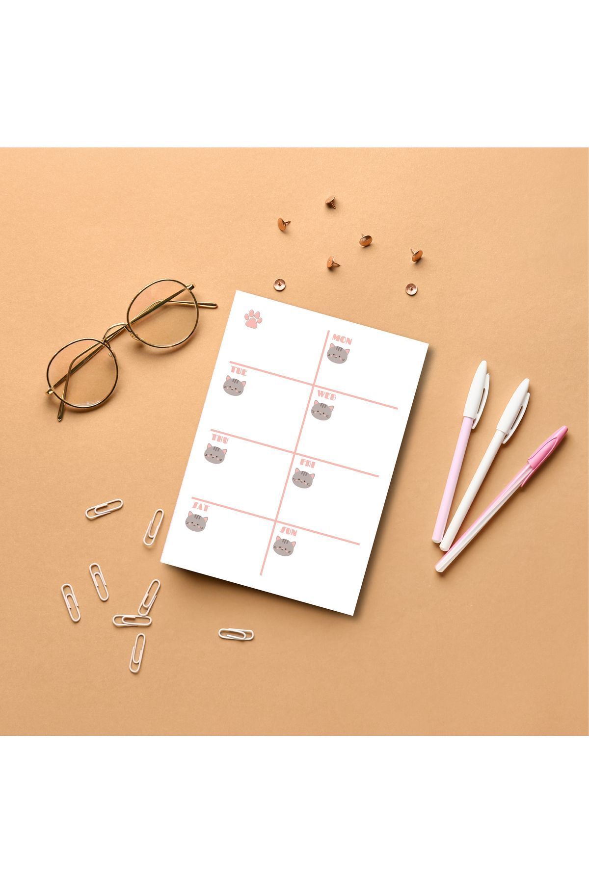 Pine Note-Cute Animal Pattern Checkered Notepad/Memopad/Planner/To Do List/Notebook/A6 4