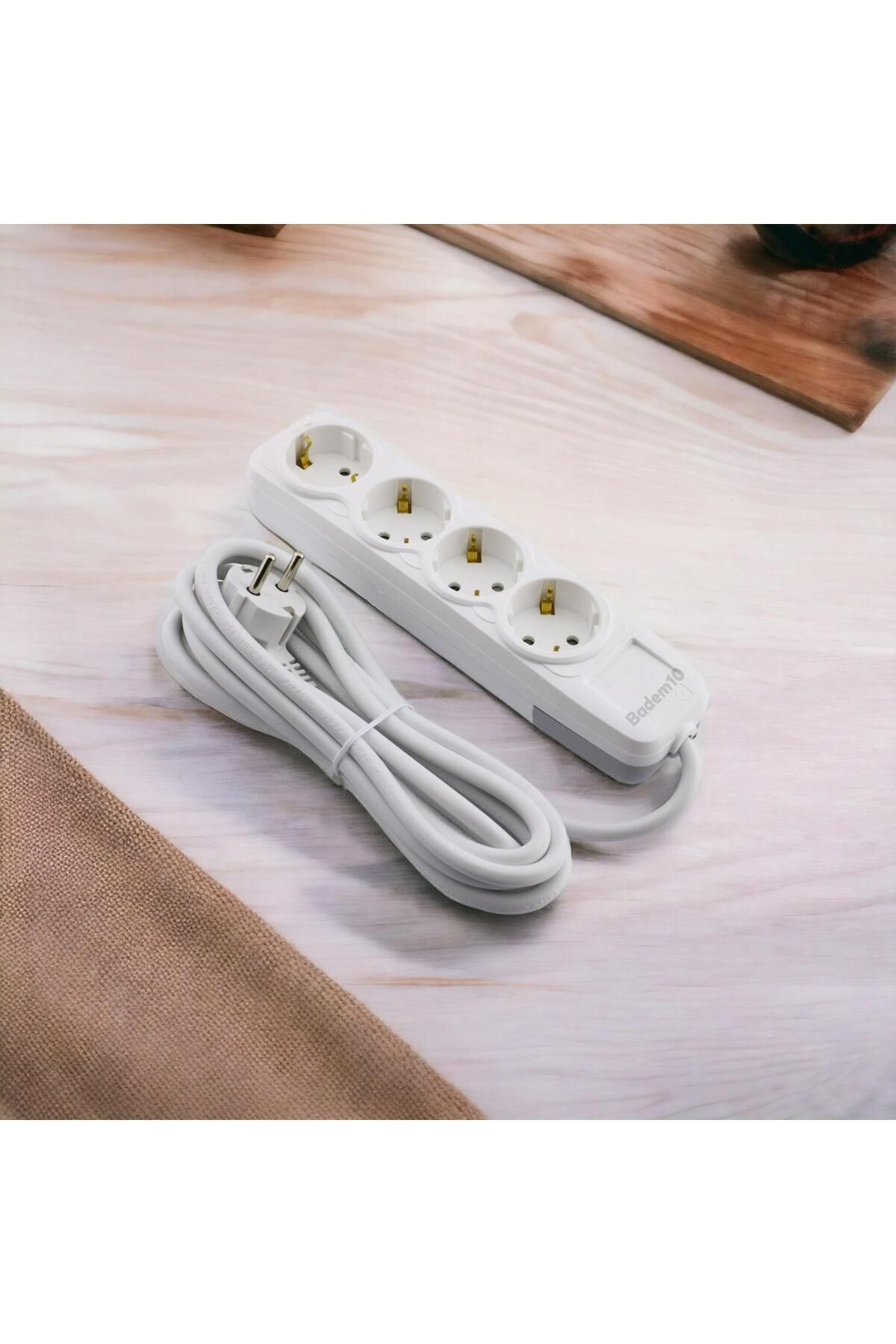 Badem10-4-piece Group Socket - 7 Meter Corded, Grounded Plug Multiplier, Switchless Extension Cable 5