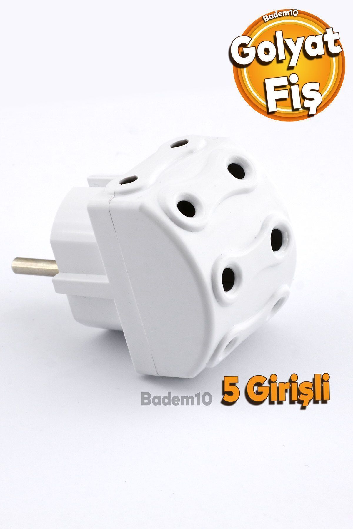 Badem10 5'li Fiş Priz Golyat Çoklu Grup Priz Çoğaltıcı Beşli Golyat Elektrik Pirizi