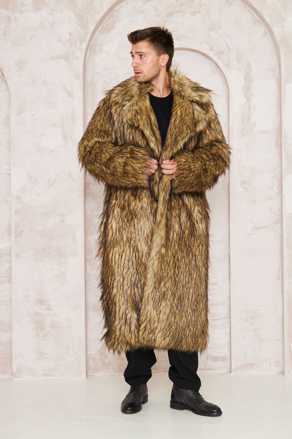 Redpoint Jackets-Men's Long Faux Fur Coat 4