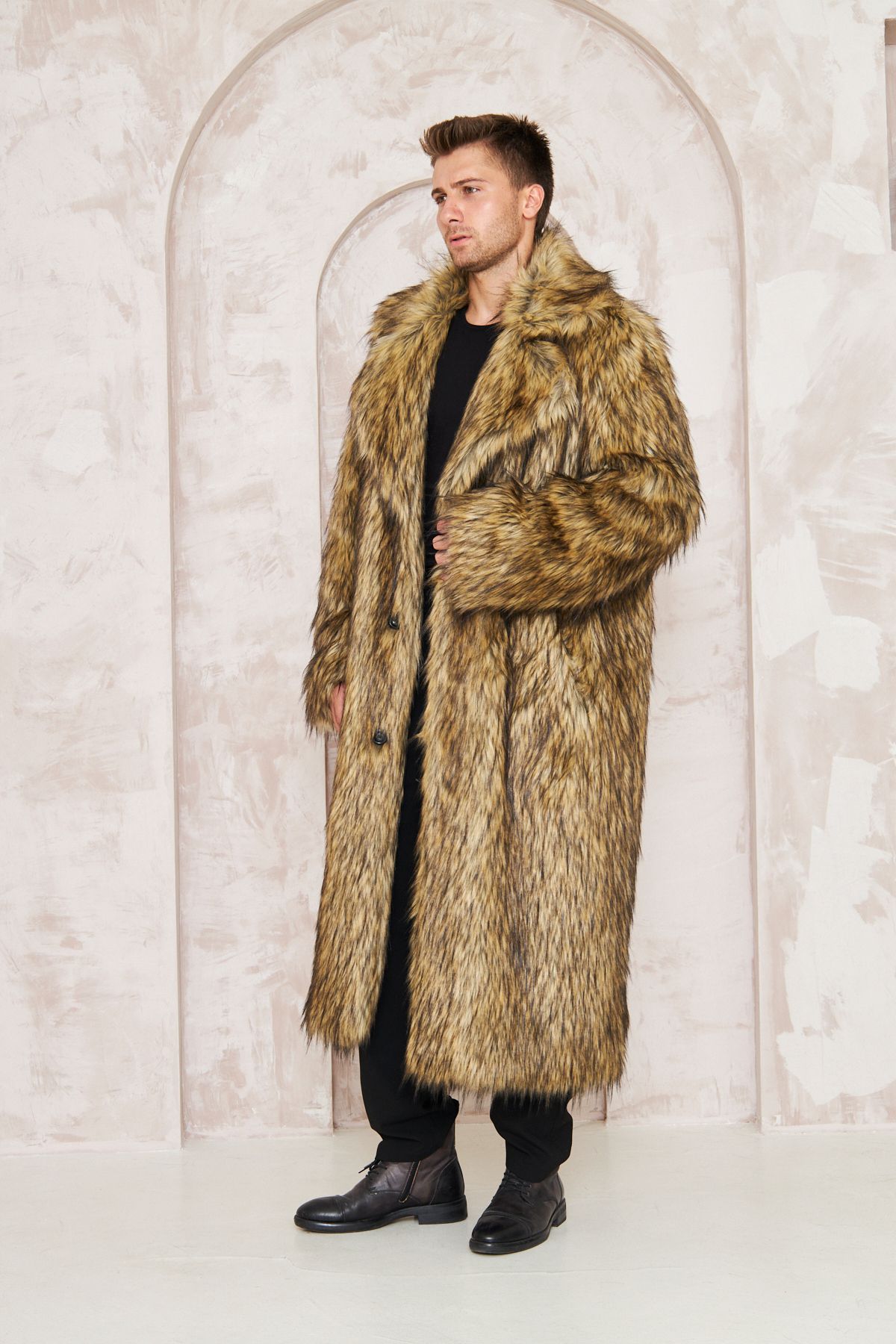 Redpoint Jackets-Men's Long Faux Fur Coat 3