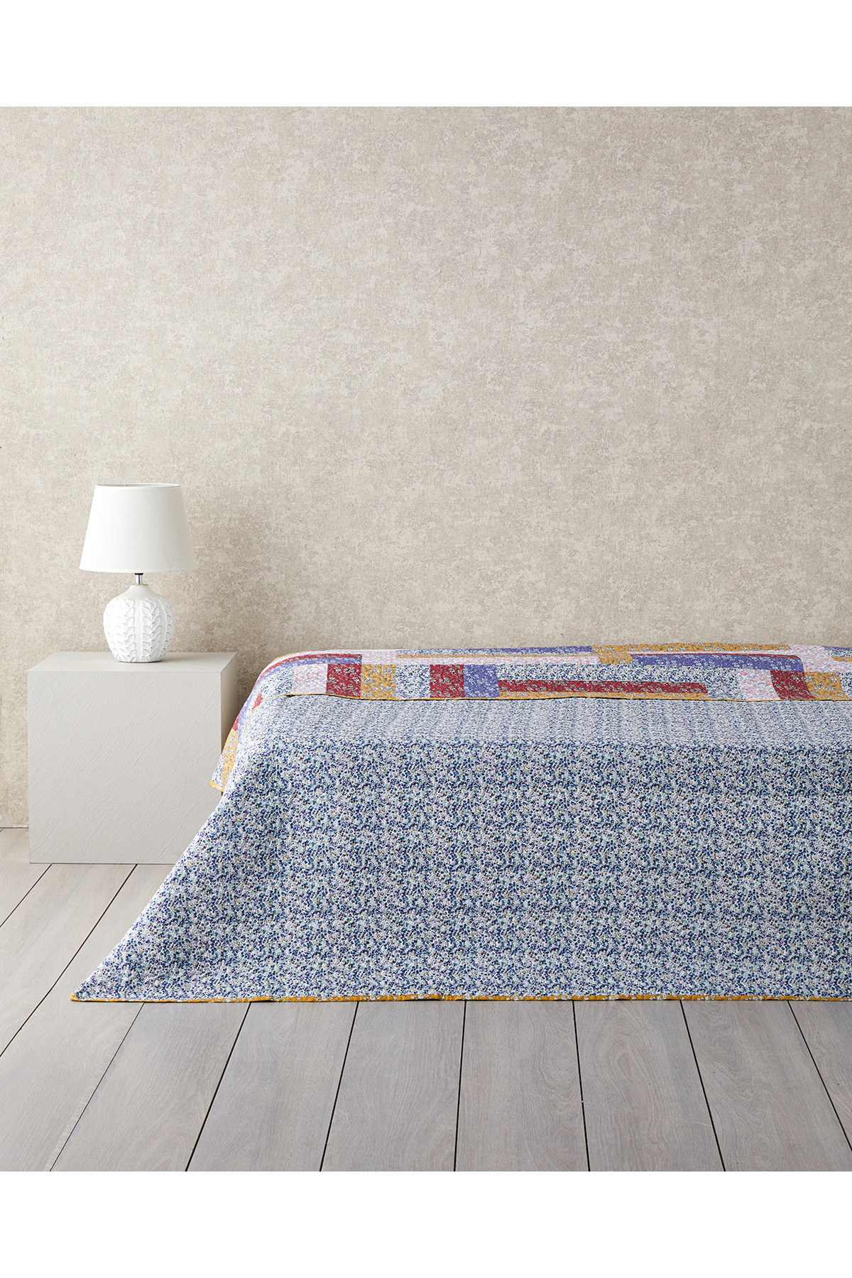 Log Cabin Patchwork Tek Kişilik Çok Amaçlı Örtü 160x220 cm Pembe 2