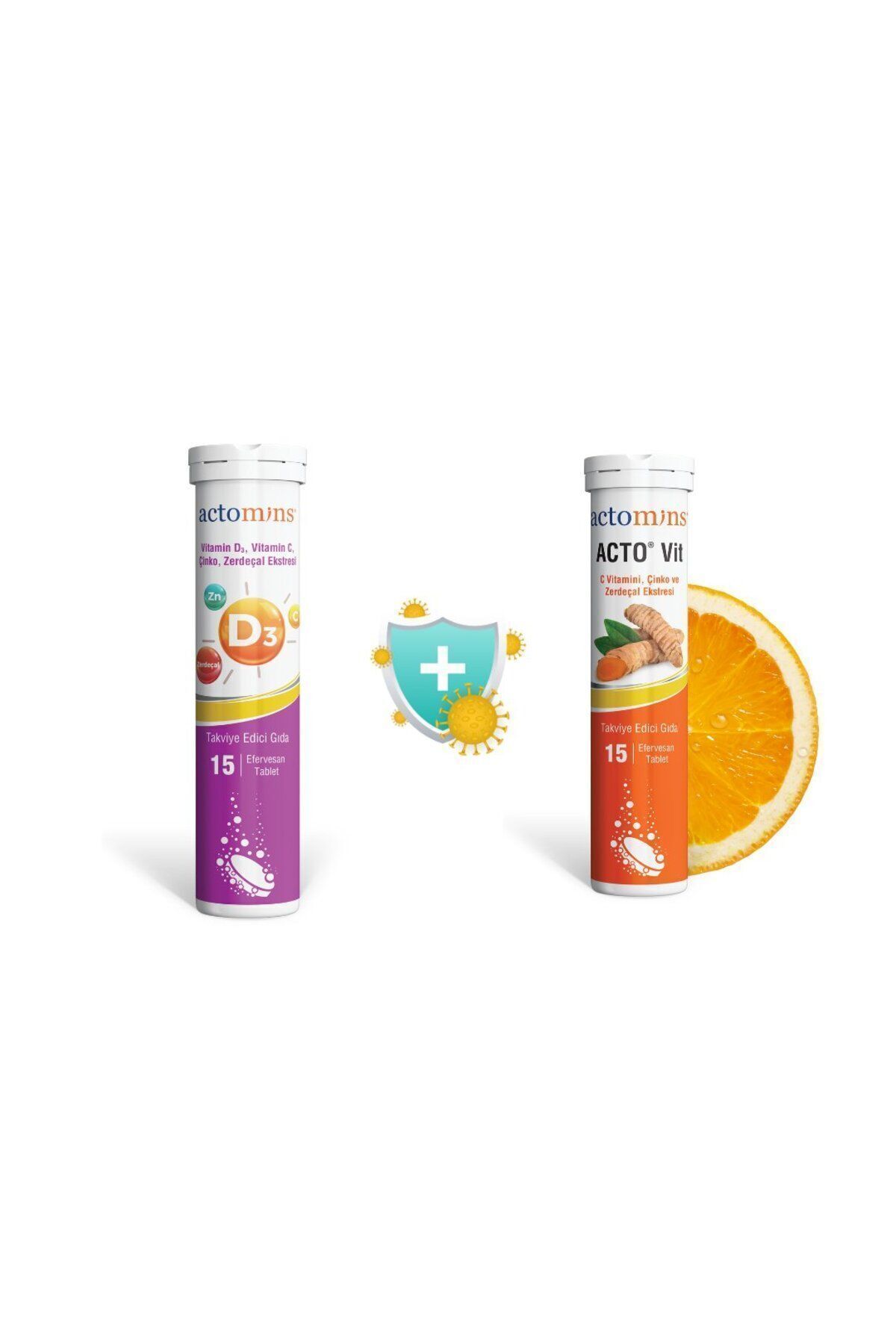 Acto ® VIT C Vitamini 15 Efervesan Tablet + Vitamin D3 15 Efervesan Tablet