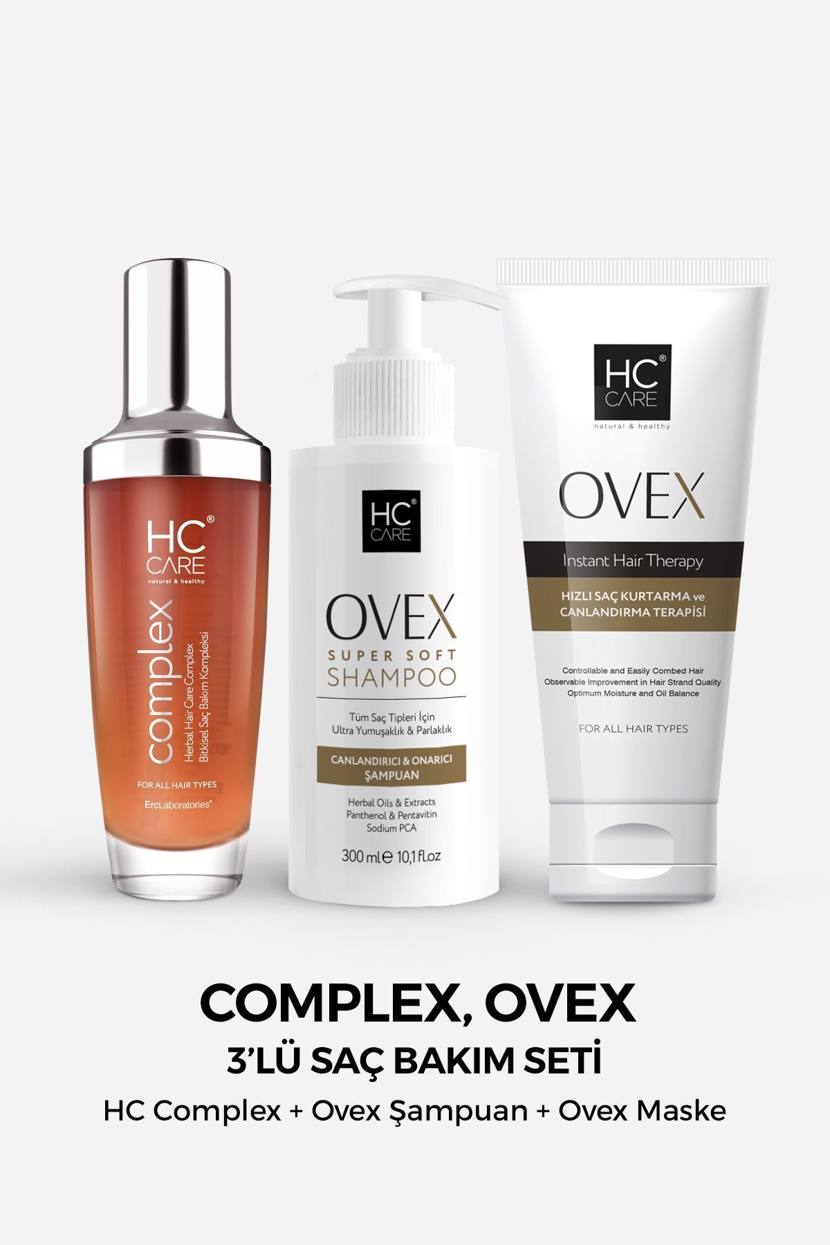HC Complex، شامپو Ovex، ست مراقبت از مو 3 تکه ماسک Ovex HC Care