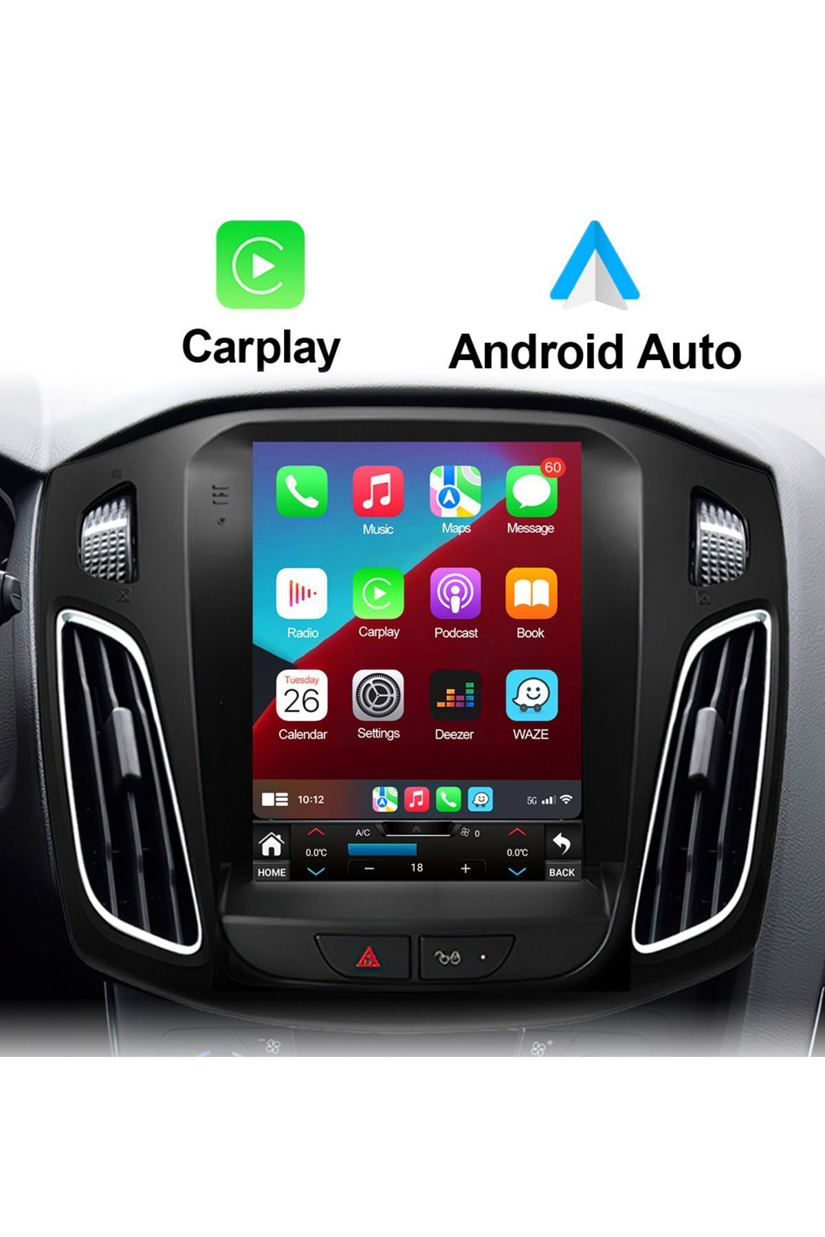 EXVOL Ford Focus 3-4 Tesla Ekran Android Multimedya Ips Ekran 4gb Ram 64gb Hafıza Kamera Hediyeli